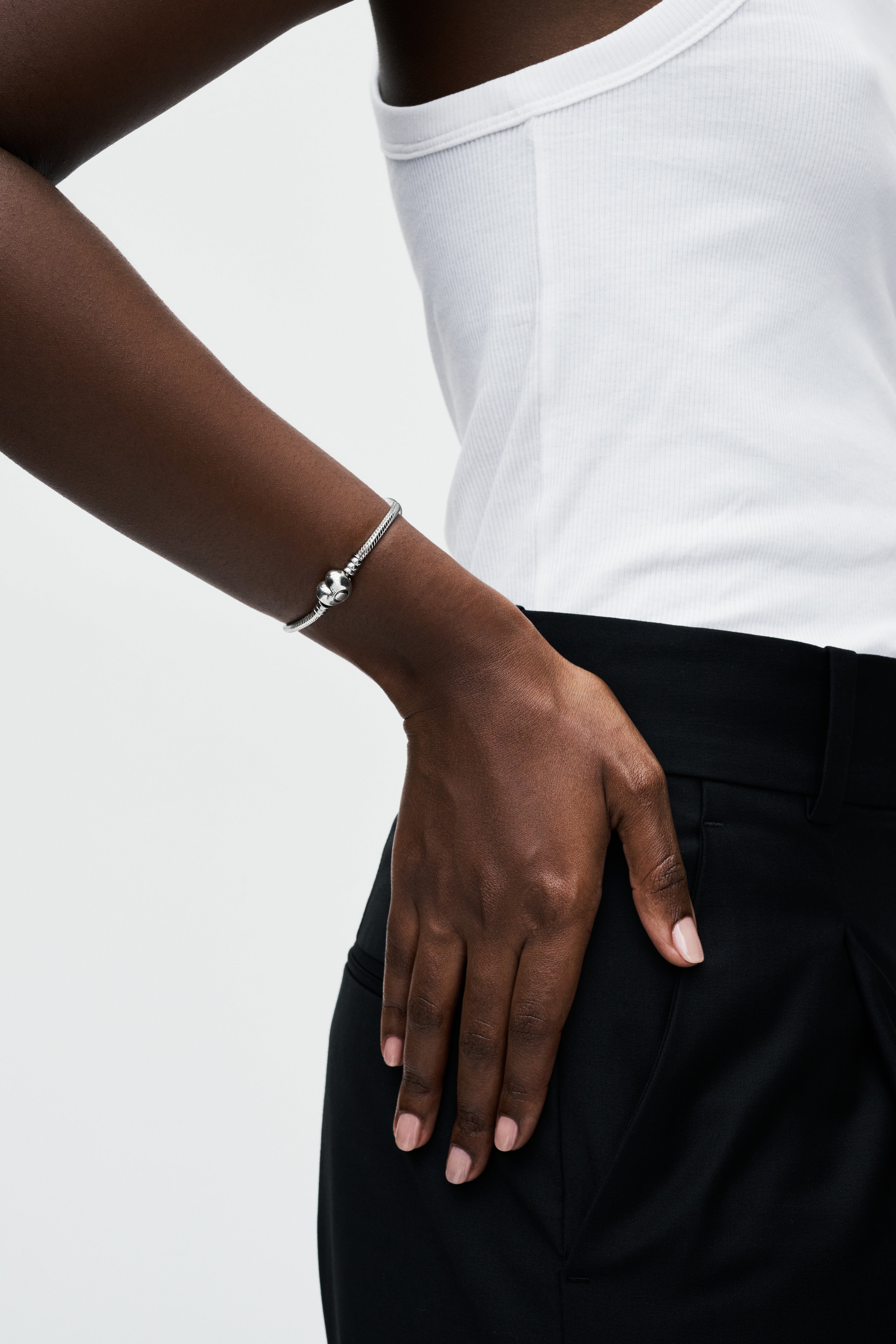 Silver Bracelet With Heart-Shaped Clasp