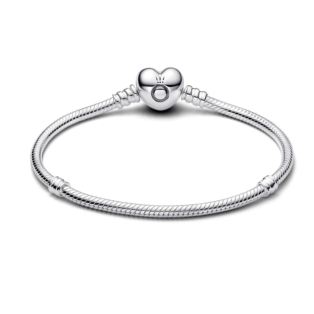 Silver Bracelet With Heart-Shaped Clasp