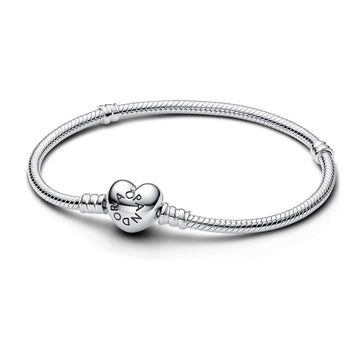 Silver Bracelet With Heart-Shaped Clasp