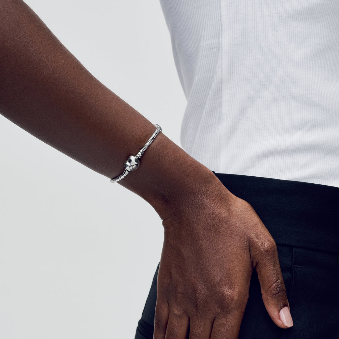 Silver Bracelet With Heart-Shaped Clasp