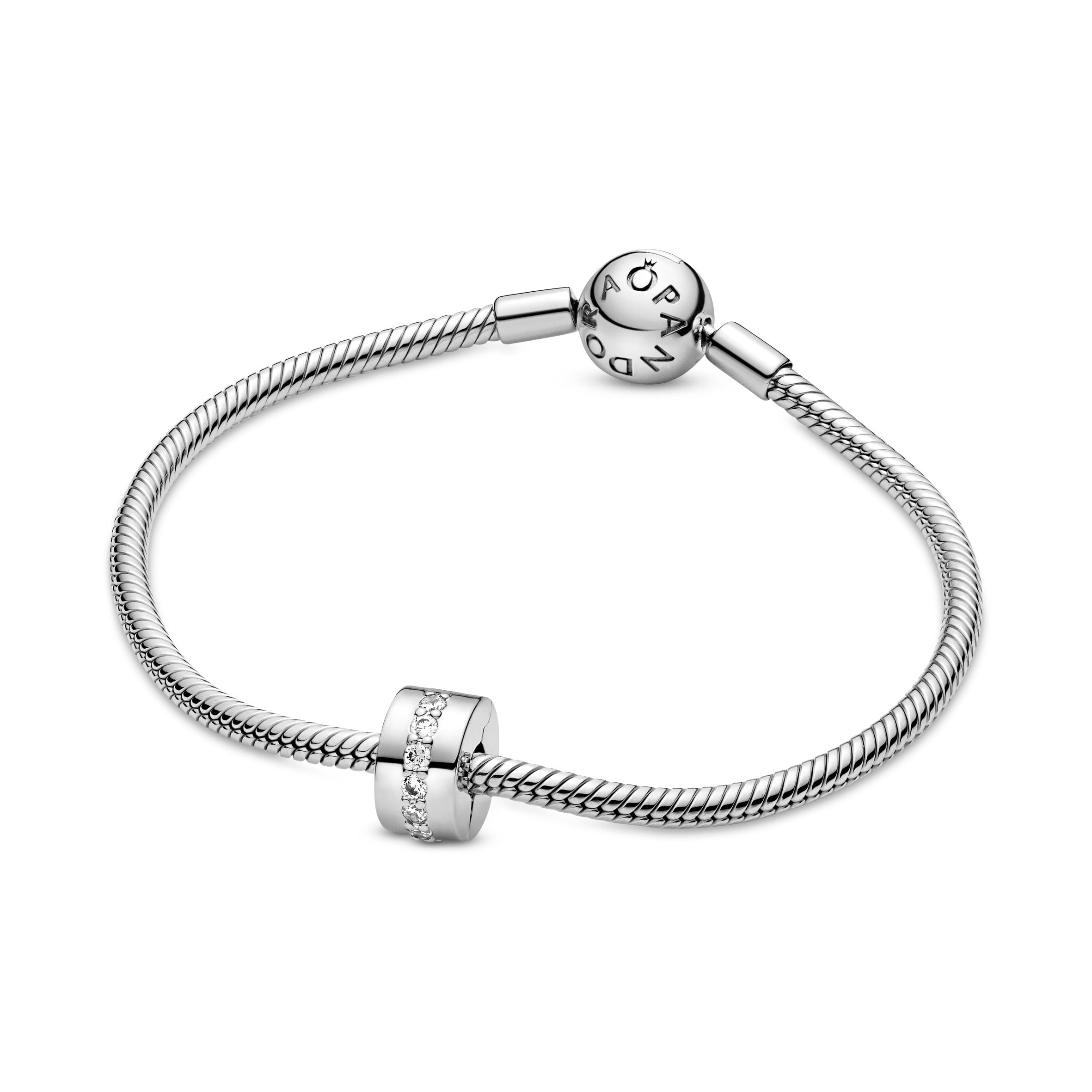 Silver Clip With Clear Cubic Zirconia