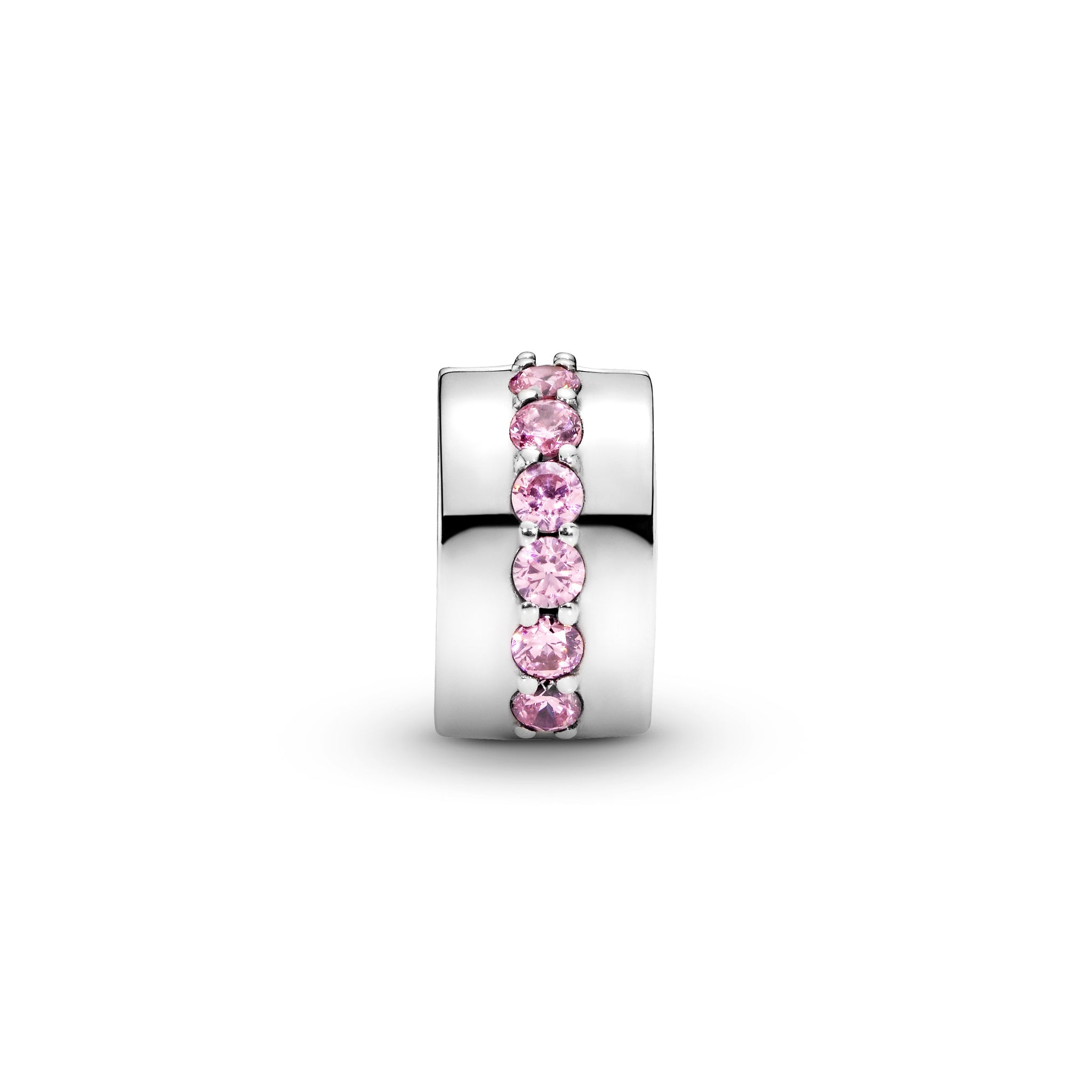 Silver Clip With Pink Cubic Zirconia