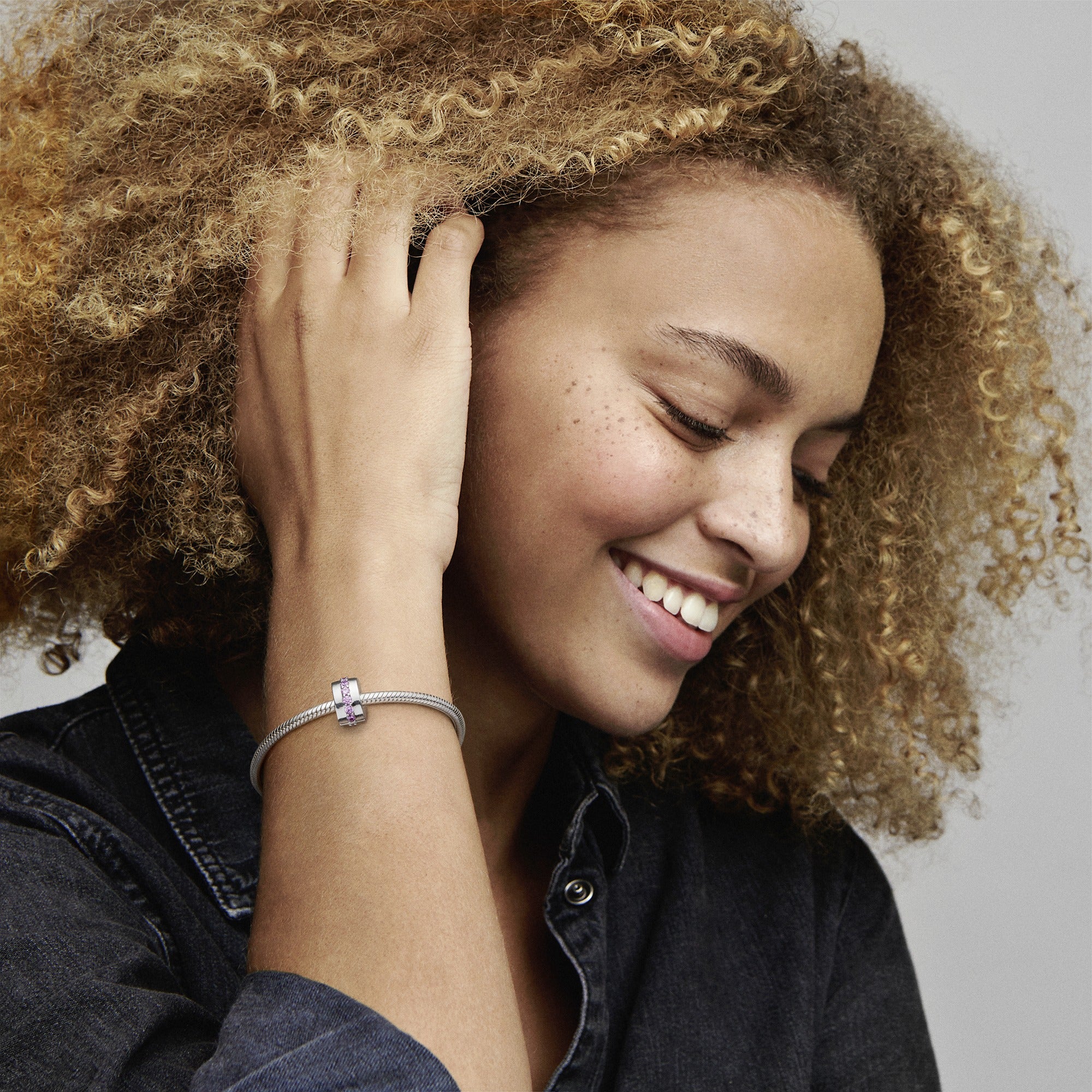 Silver Clip With Pink Cubic Zirconia