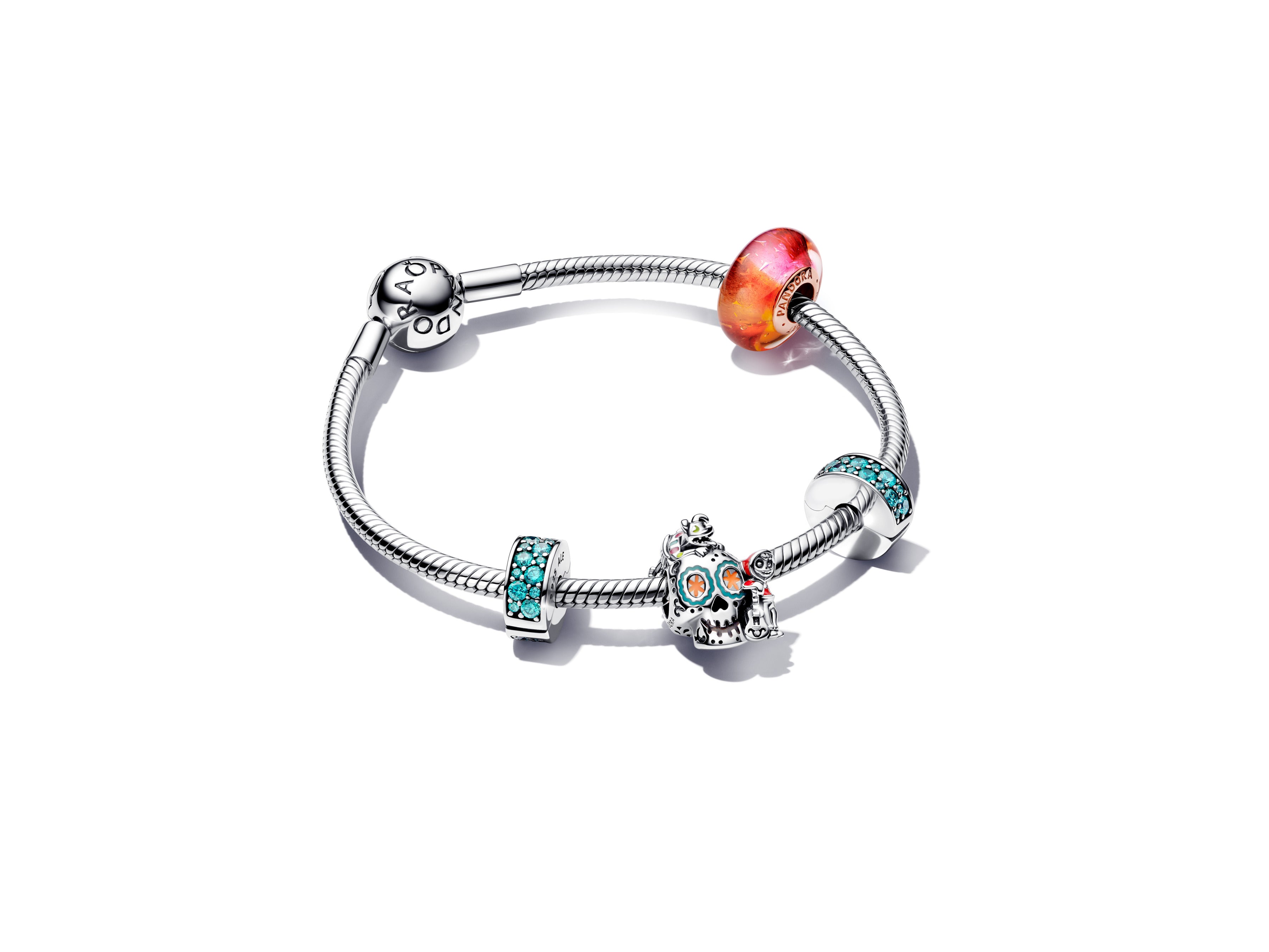 Silver Clip With Teal Cubic Zirconia And Silicone Grip