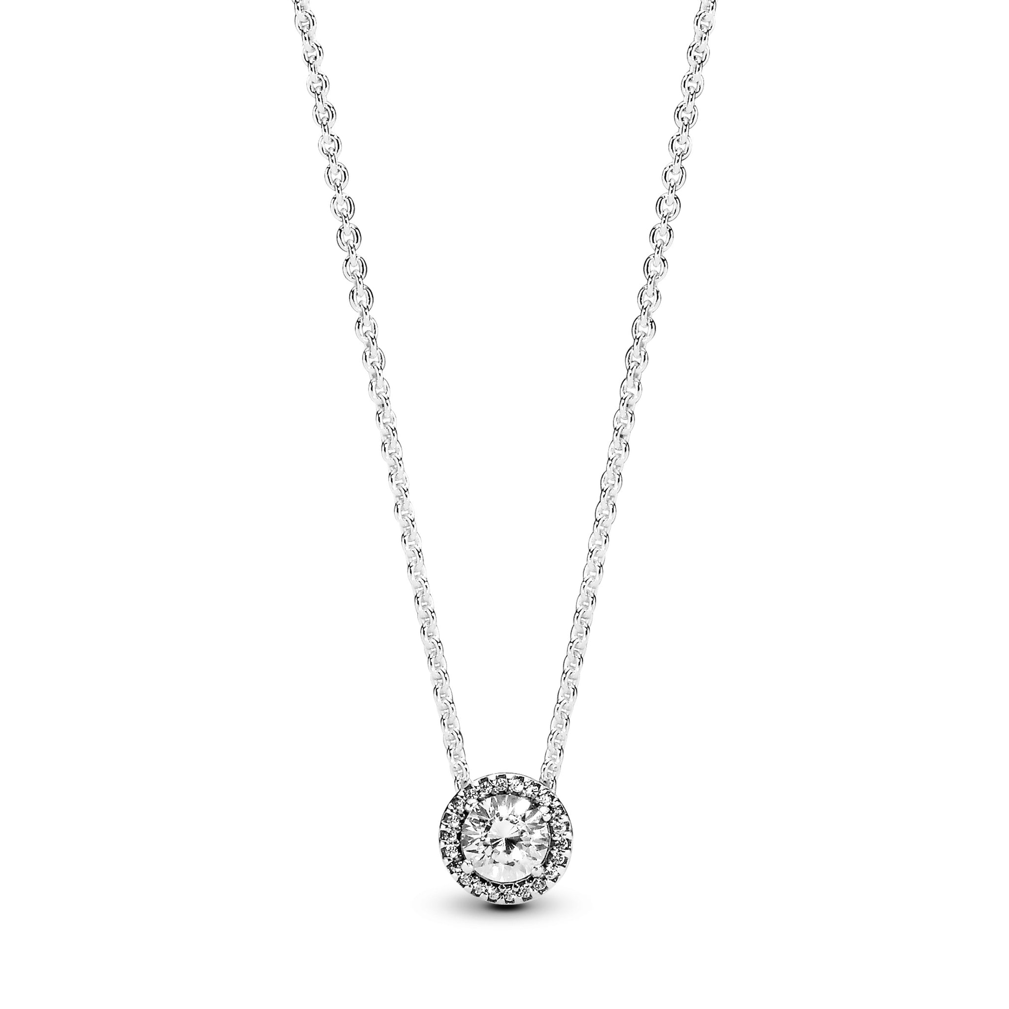 Silver Necklace With Clear Cubic Zirconia
