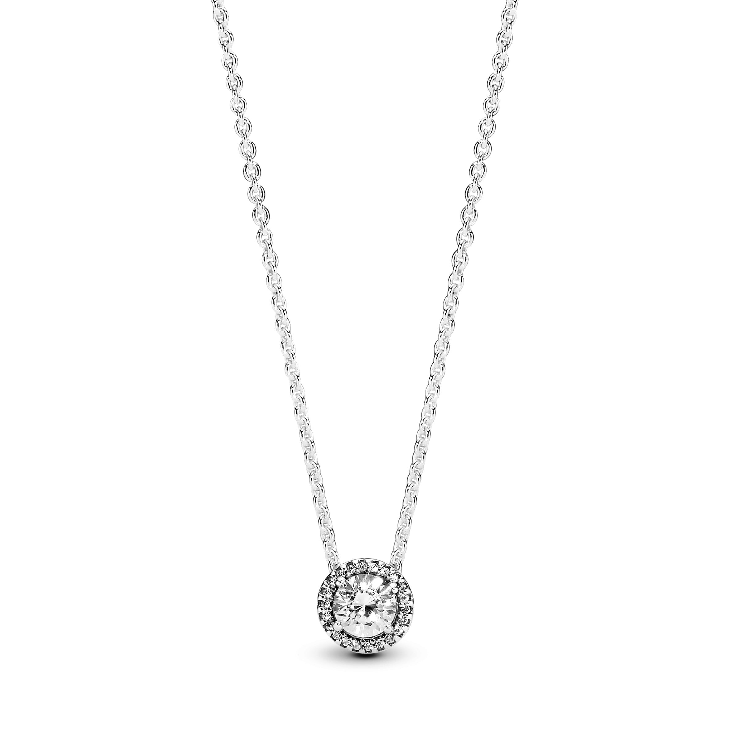 Silver Necklace With Clear Cubic Zirconia