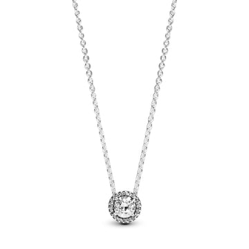 Silver Necklace With Clear Cubic Zirconia