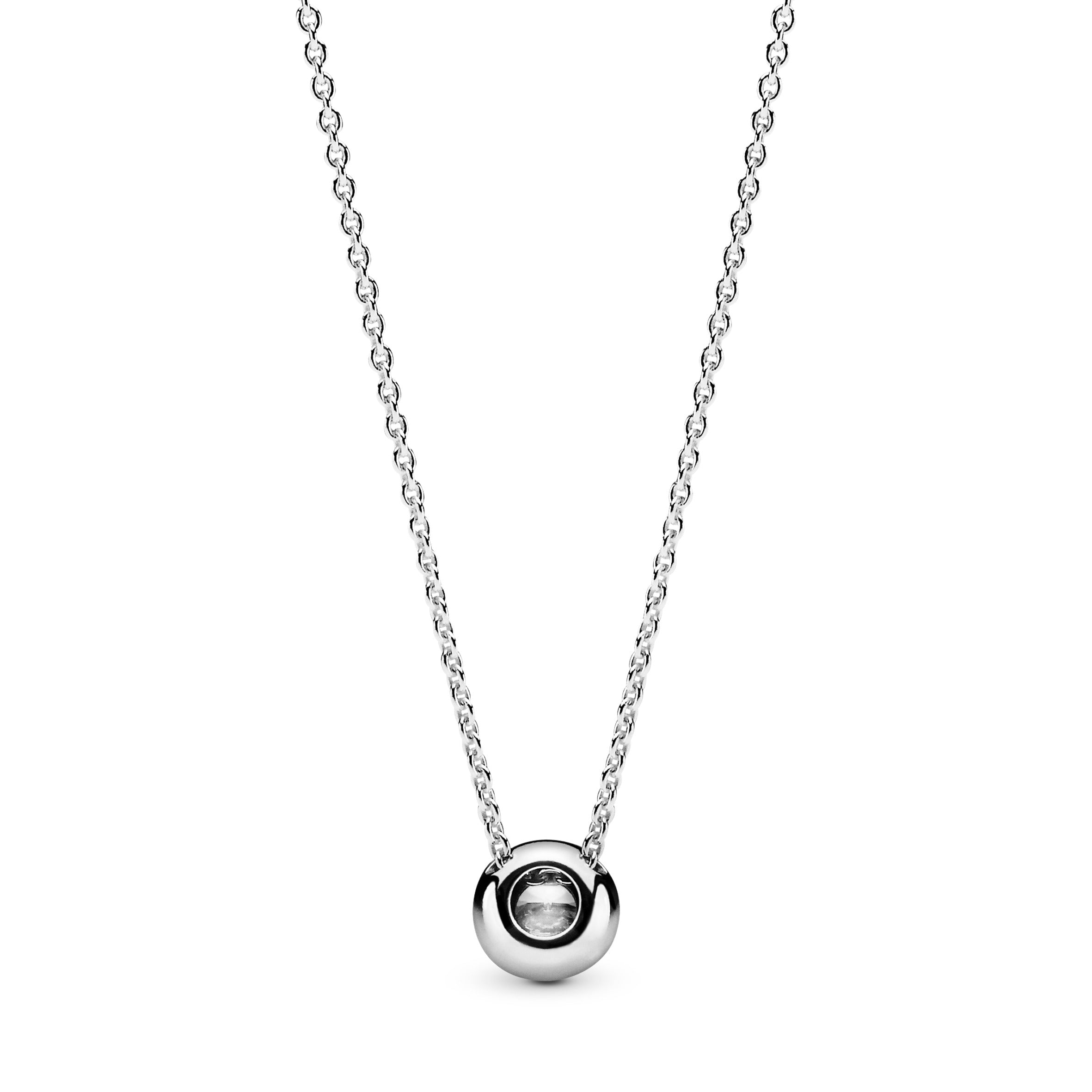 Silver Necklace With Clear Cubic Zirconia