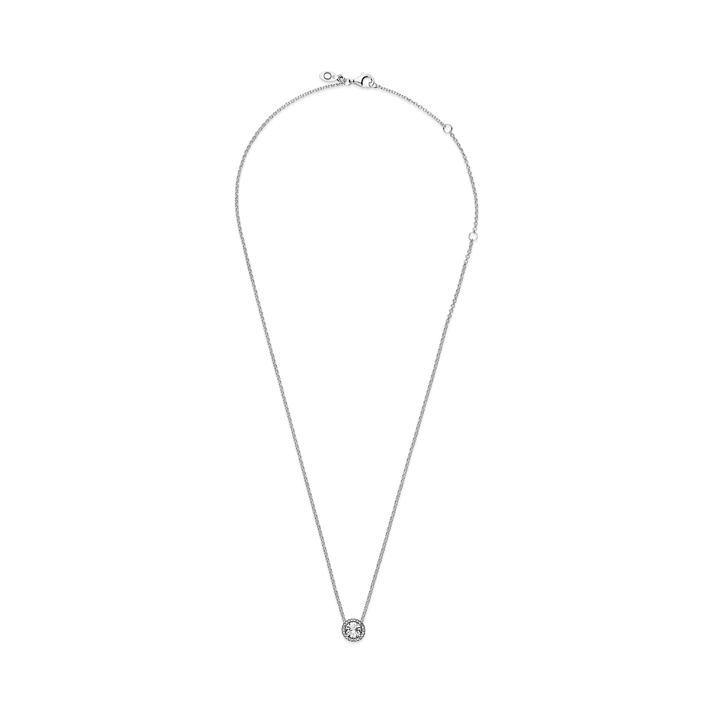 Silver Necklace With Clear Cubic Zirconia