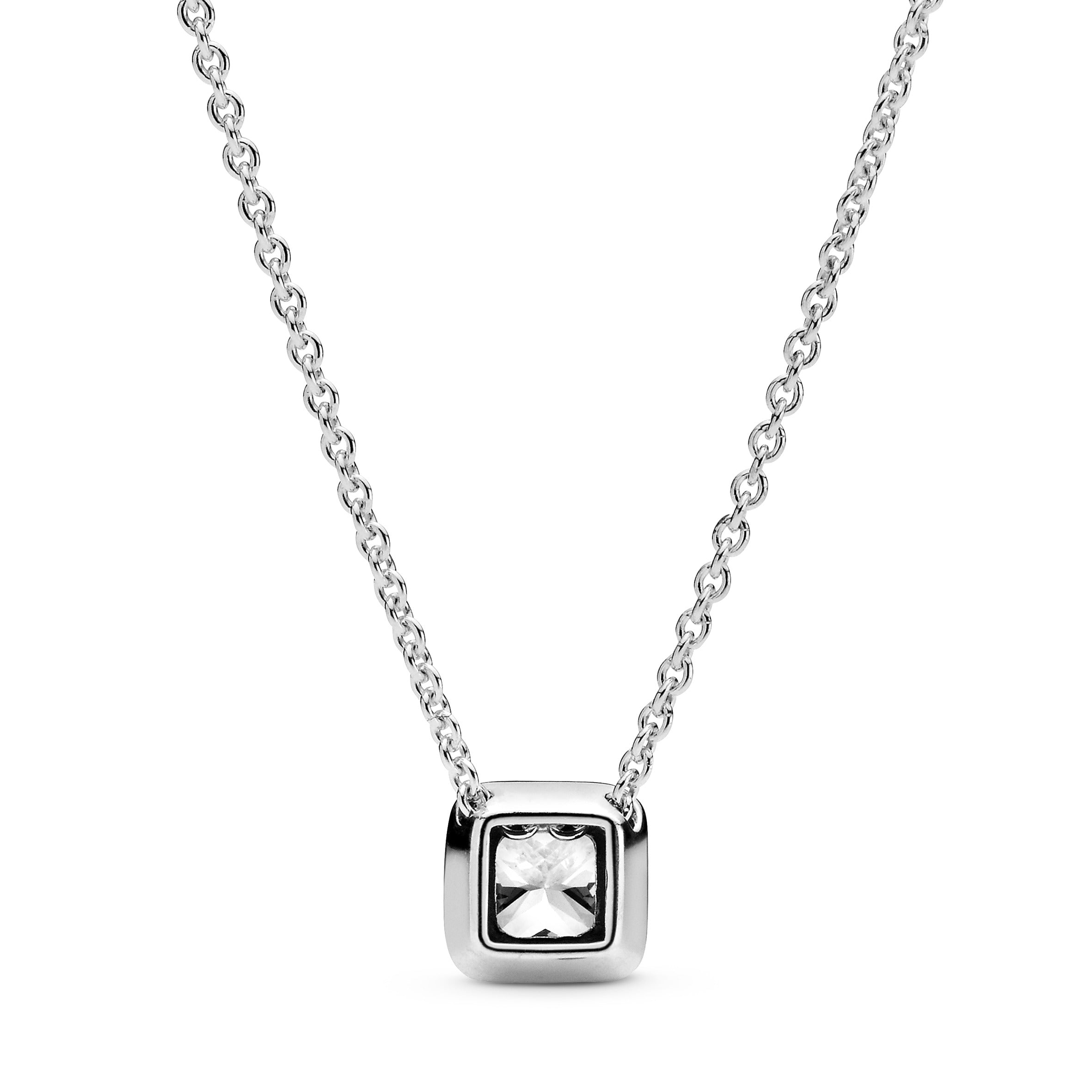 Silver Necklace With Clear Cubic Zirconia