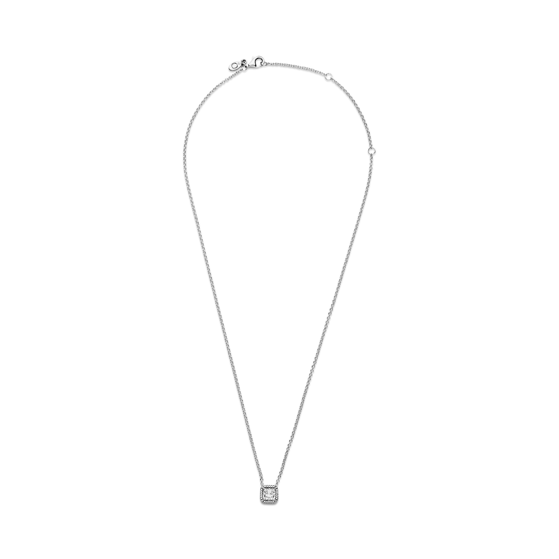 Silver Necklace With Clear Cubic Zirconia