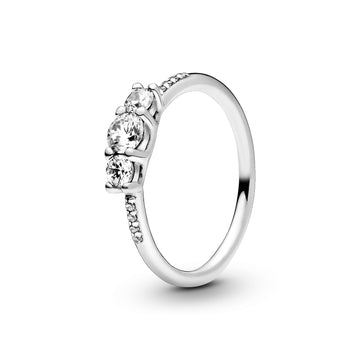 Silver Ring With Clear Cubic Zirconia