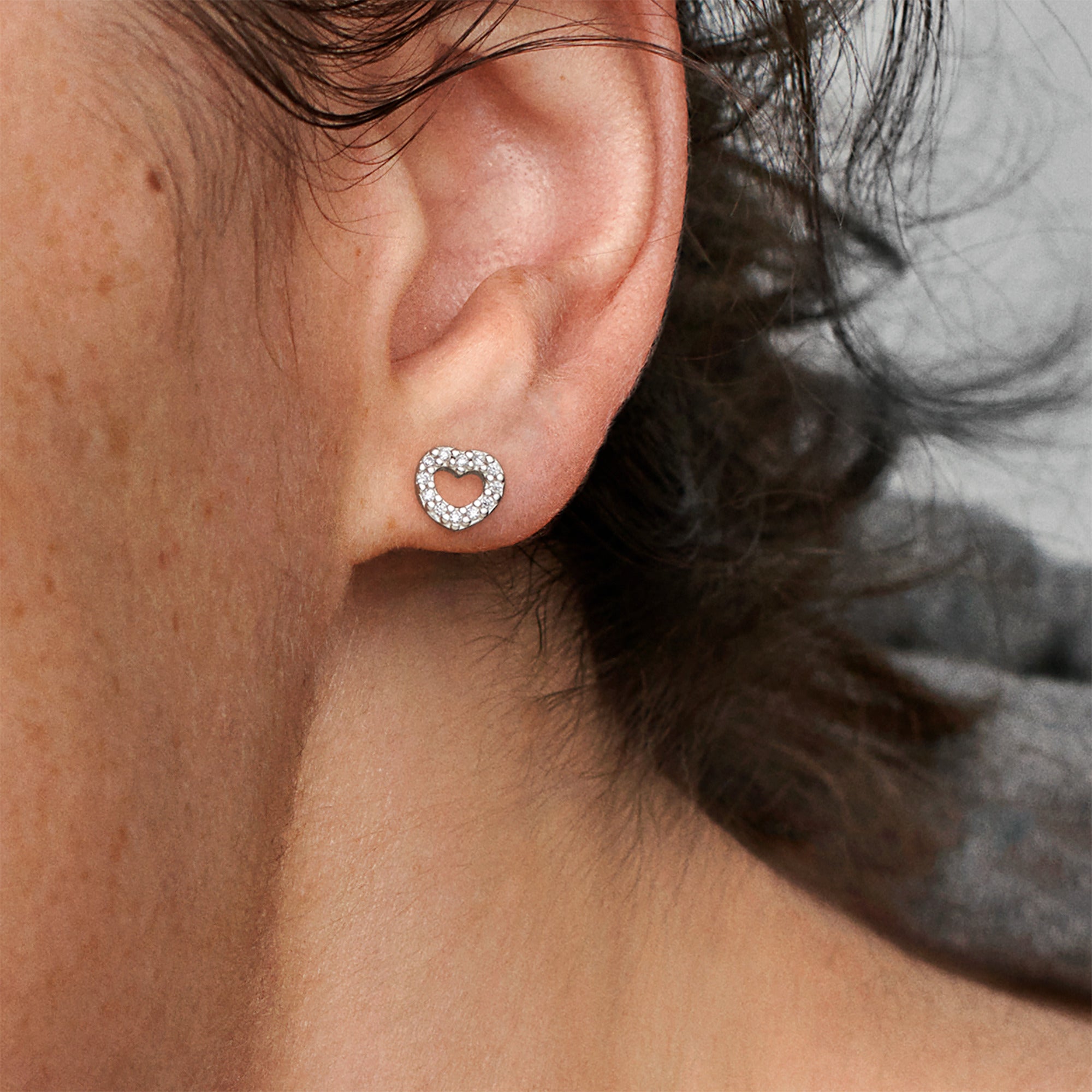 Silver Stud Earring With Cubic Zirconia