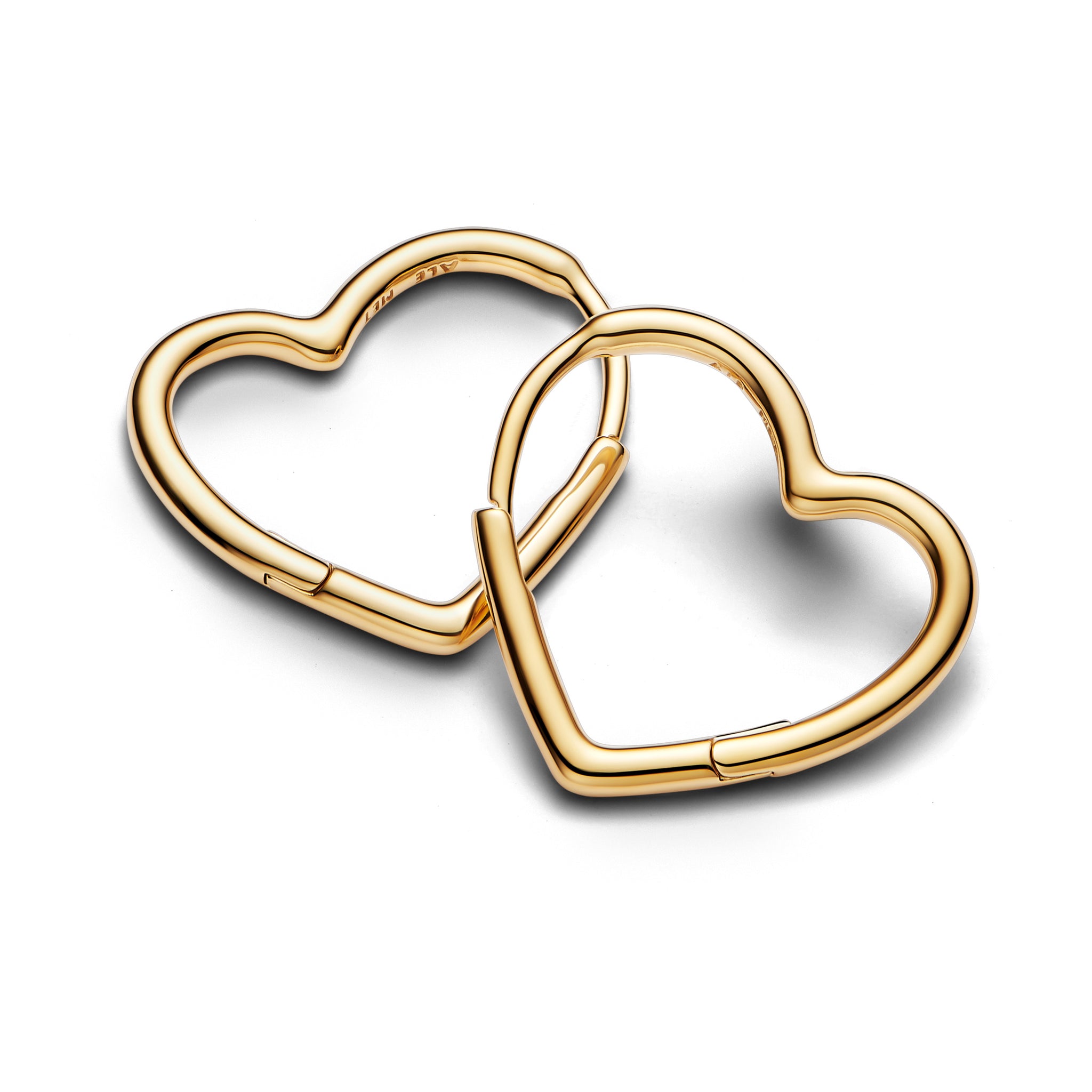 Small Asymmetric Heart 14K Gold-Plated Hoop Earrings