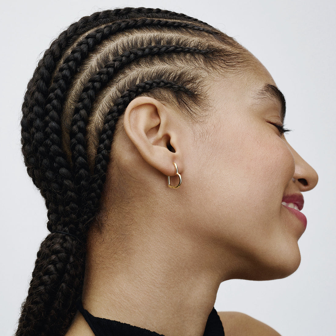 Small Asymmetric Heart 14K Gold-Plated Hoop Earrings