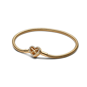 Snake Chain 14K Gold-Plated Bracelet With Clear Cubic Zirconia