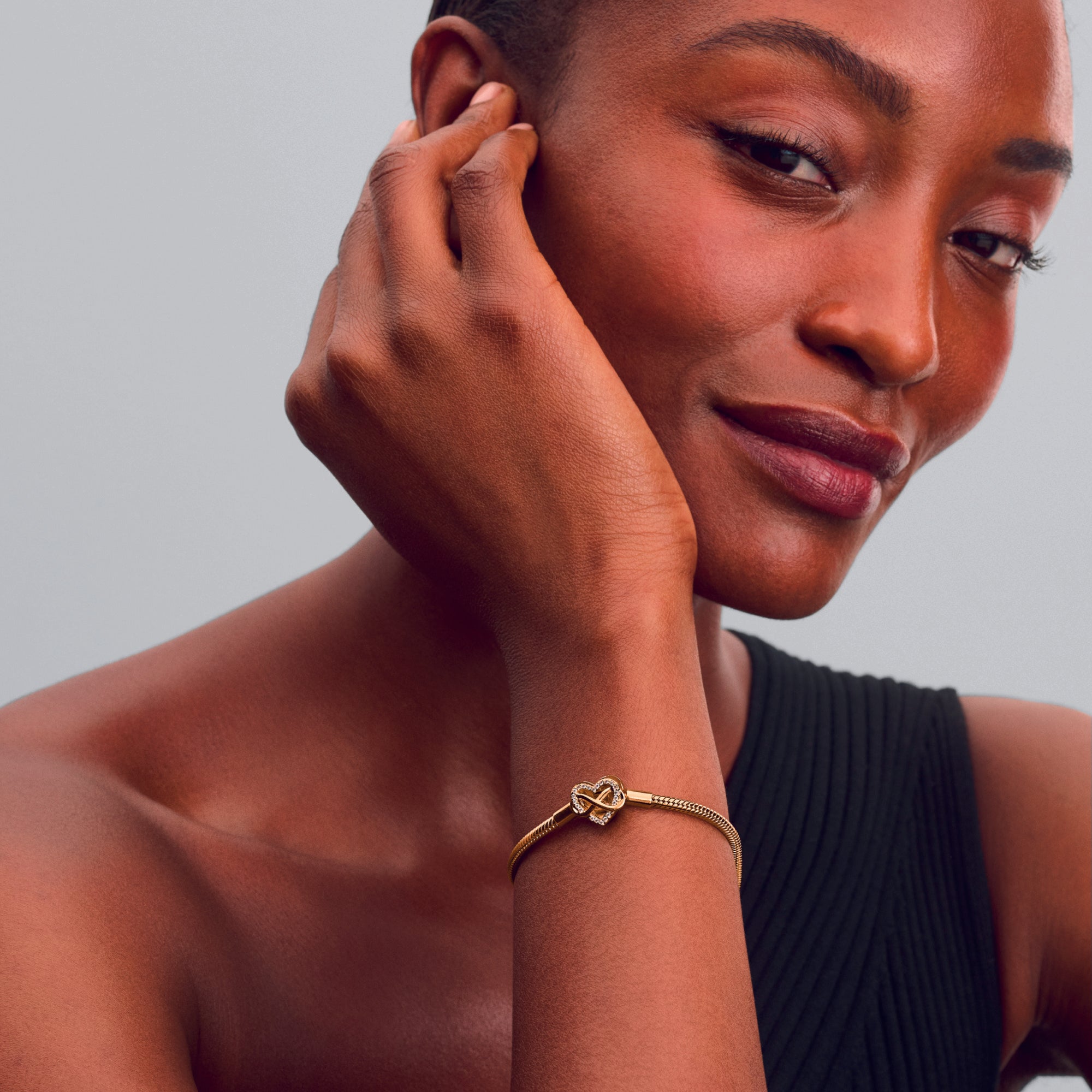 Snake Chain 14K Gold-Plated Bracelet With Clear Cubic Zirconia