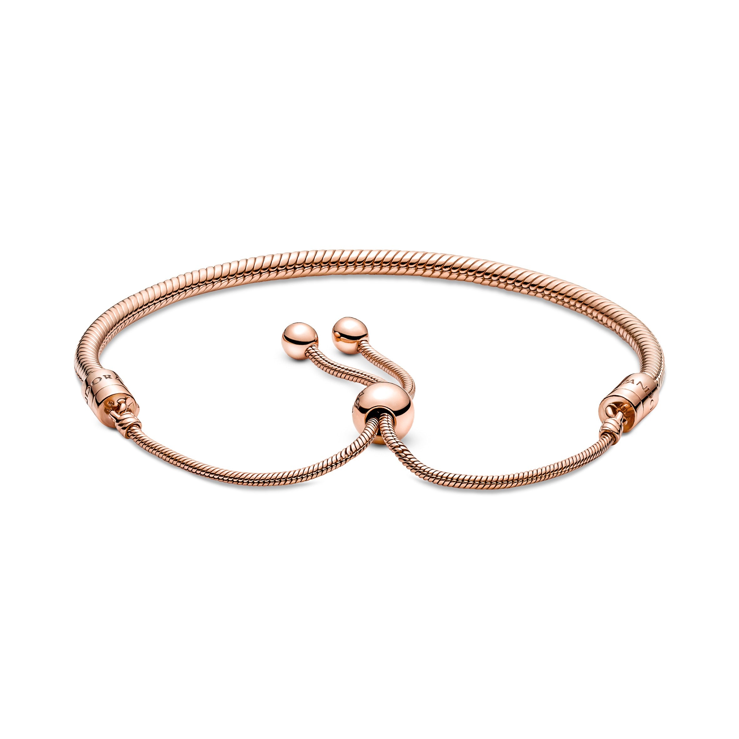 Snake Chain 14K Rose Gold-Plated Bracelet With Clear Cubic Zirconia
