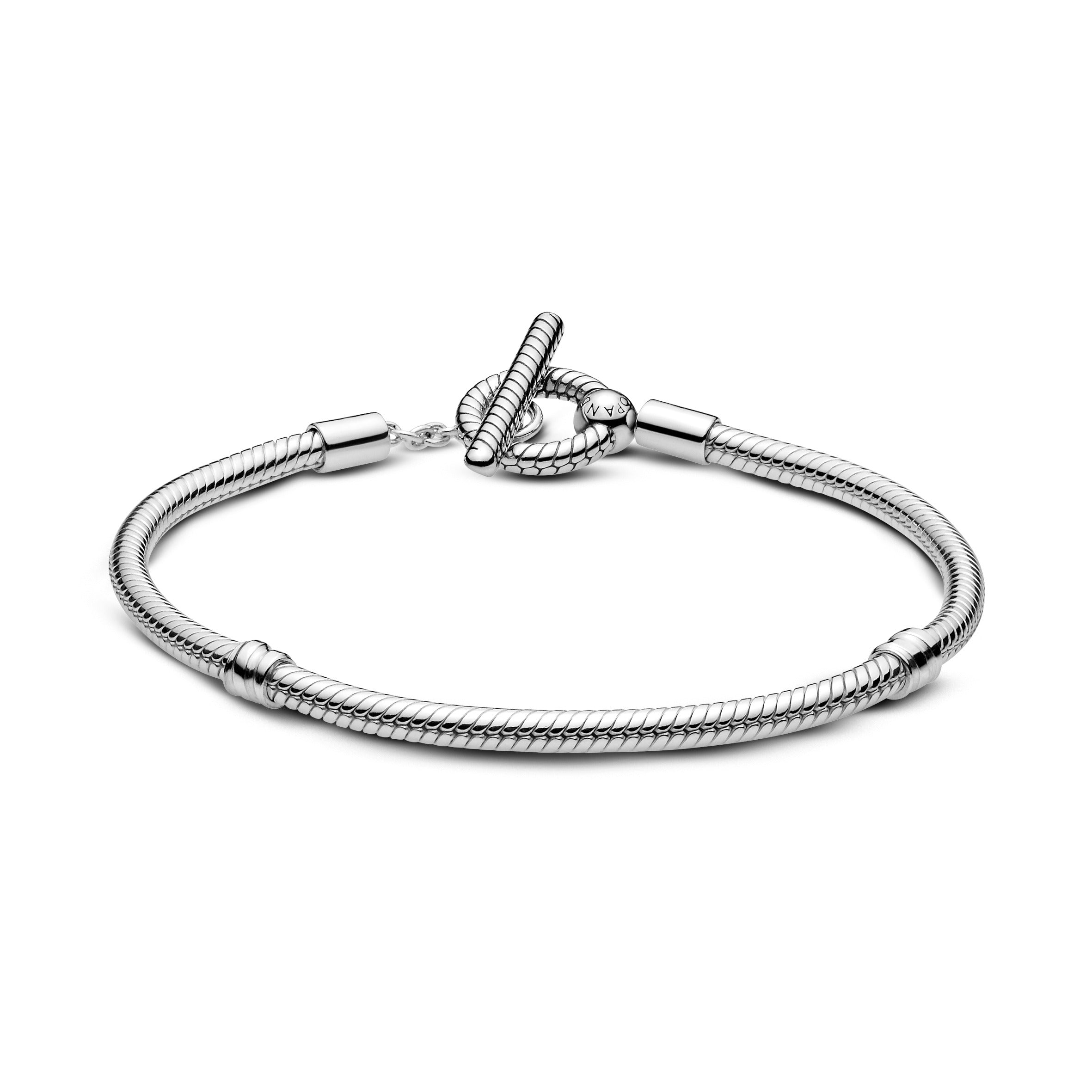 Snake Chain Sterling Silver T-Bar Bracelet