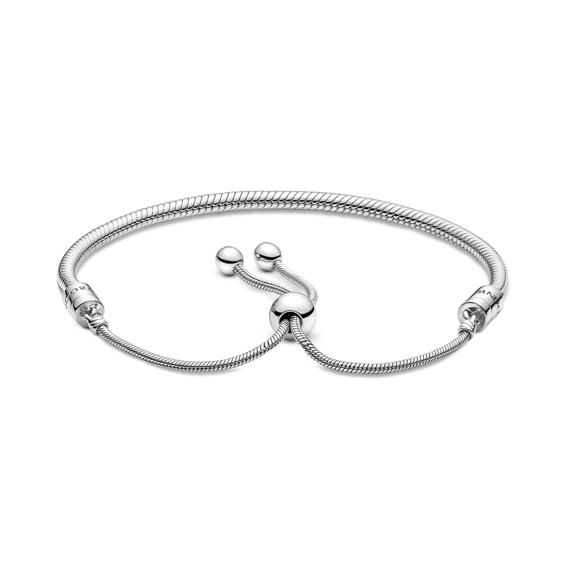 Snake Chain Sterling Silver Bracelet With Clear Cubic Zirconia
