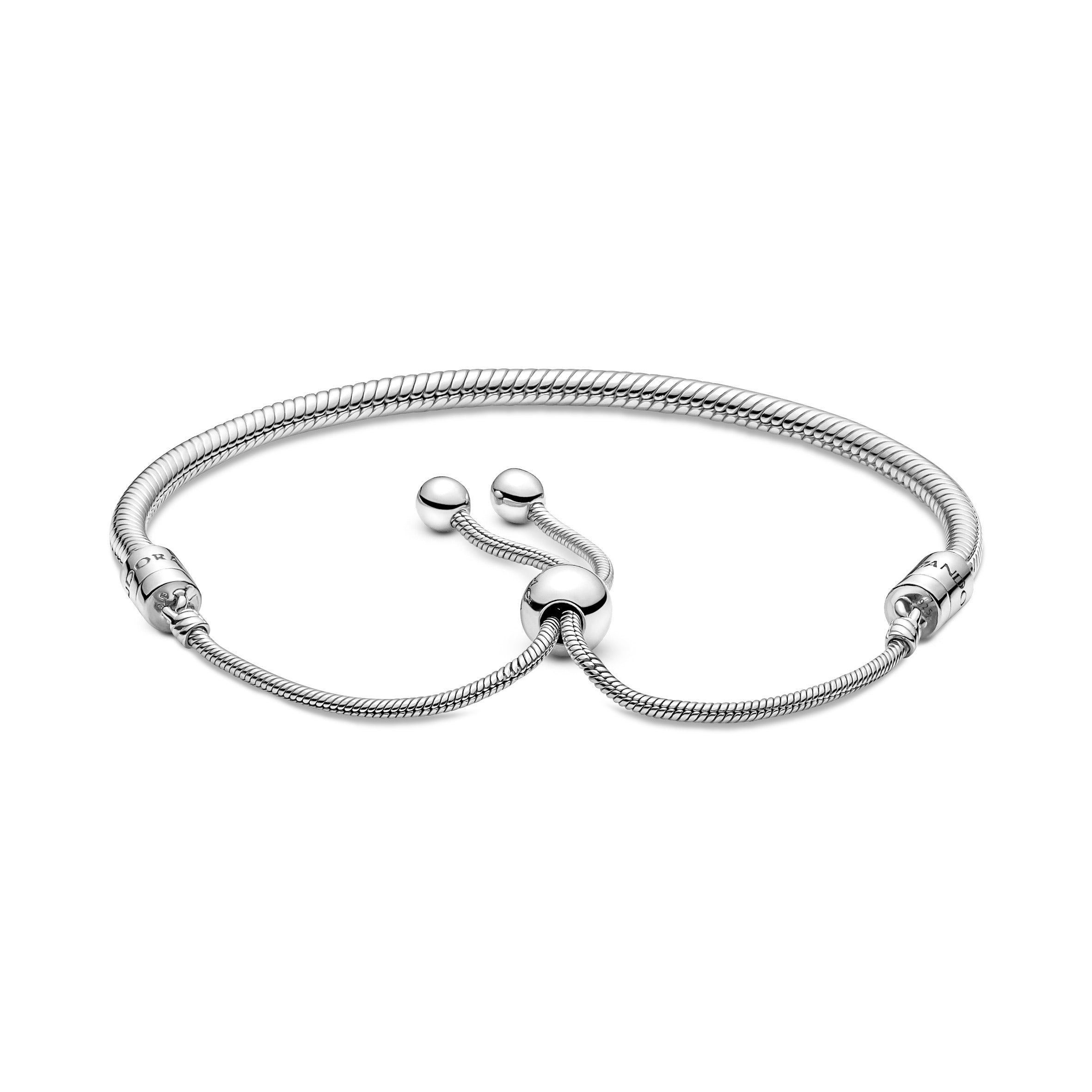 Snake Chain Sterling Silver Bracelet With Clear Cubic Zirconia