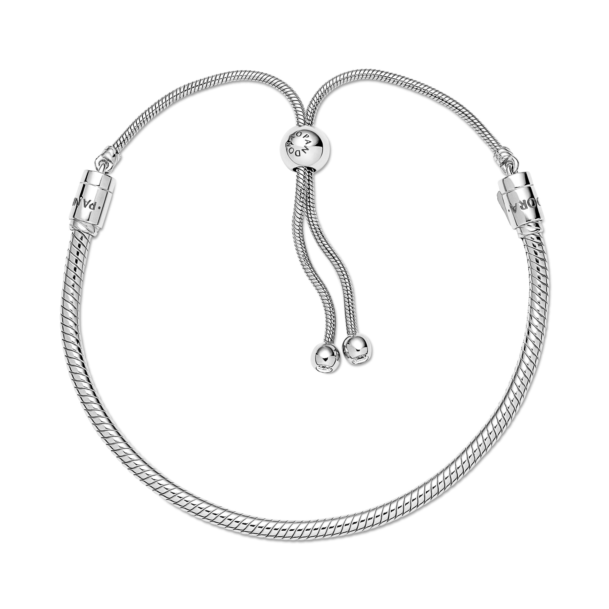 Snake Chain Sterling Silver Bracelet With Clear Cubic Zirconia