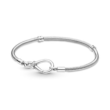 Snake Chain Sterling Silver Bracelet With Infinity Clasp