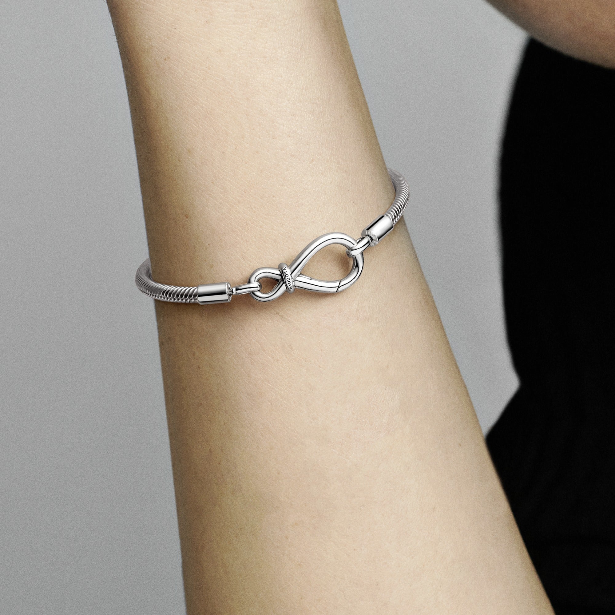 Snake Chain Sterling Silver Bracelet With Infinity Clasp