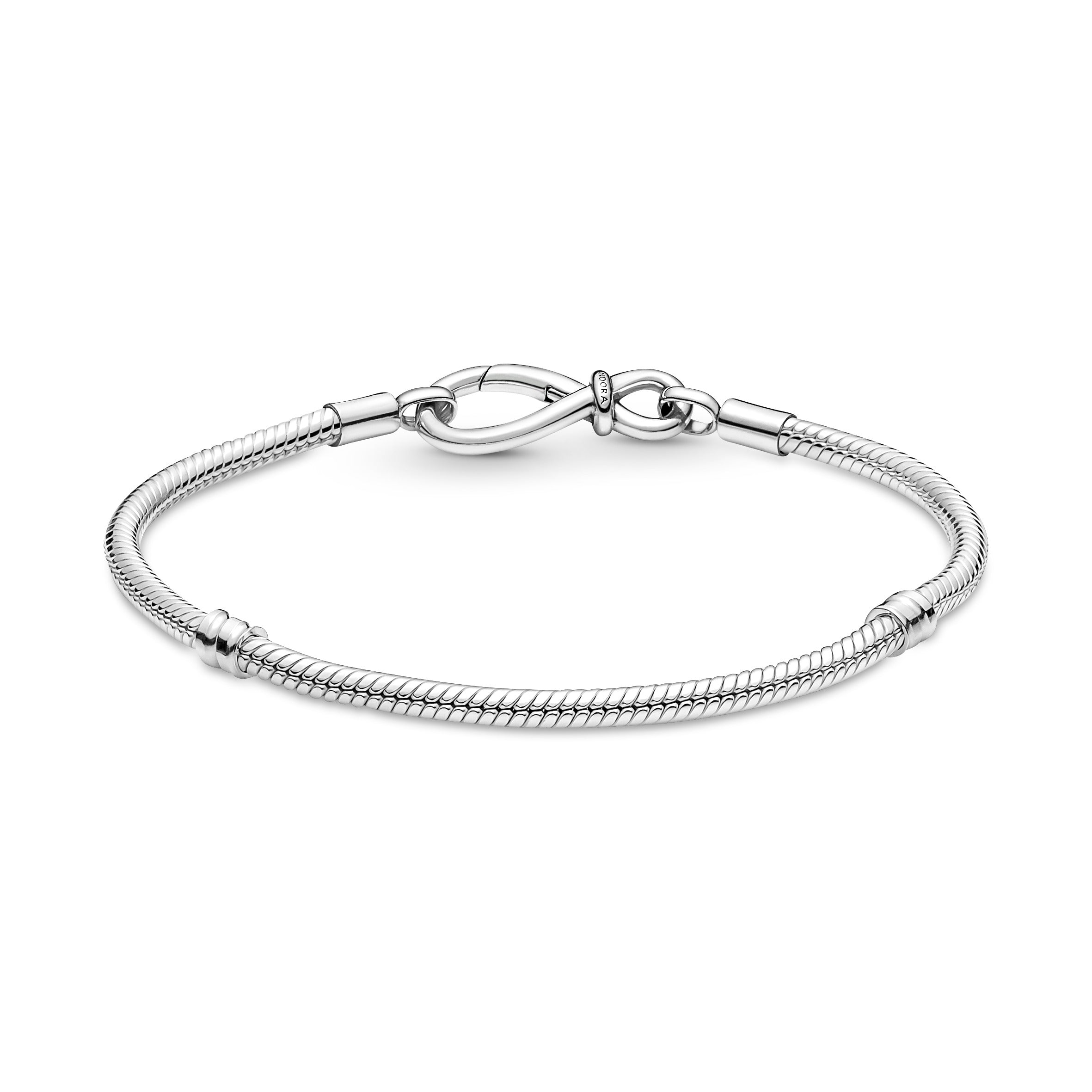 Snake Chain Sterling Silver Bracelet With Infinity Clasp