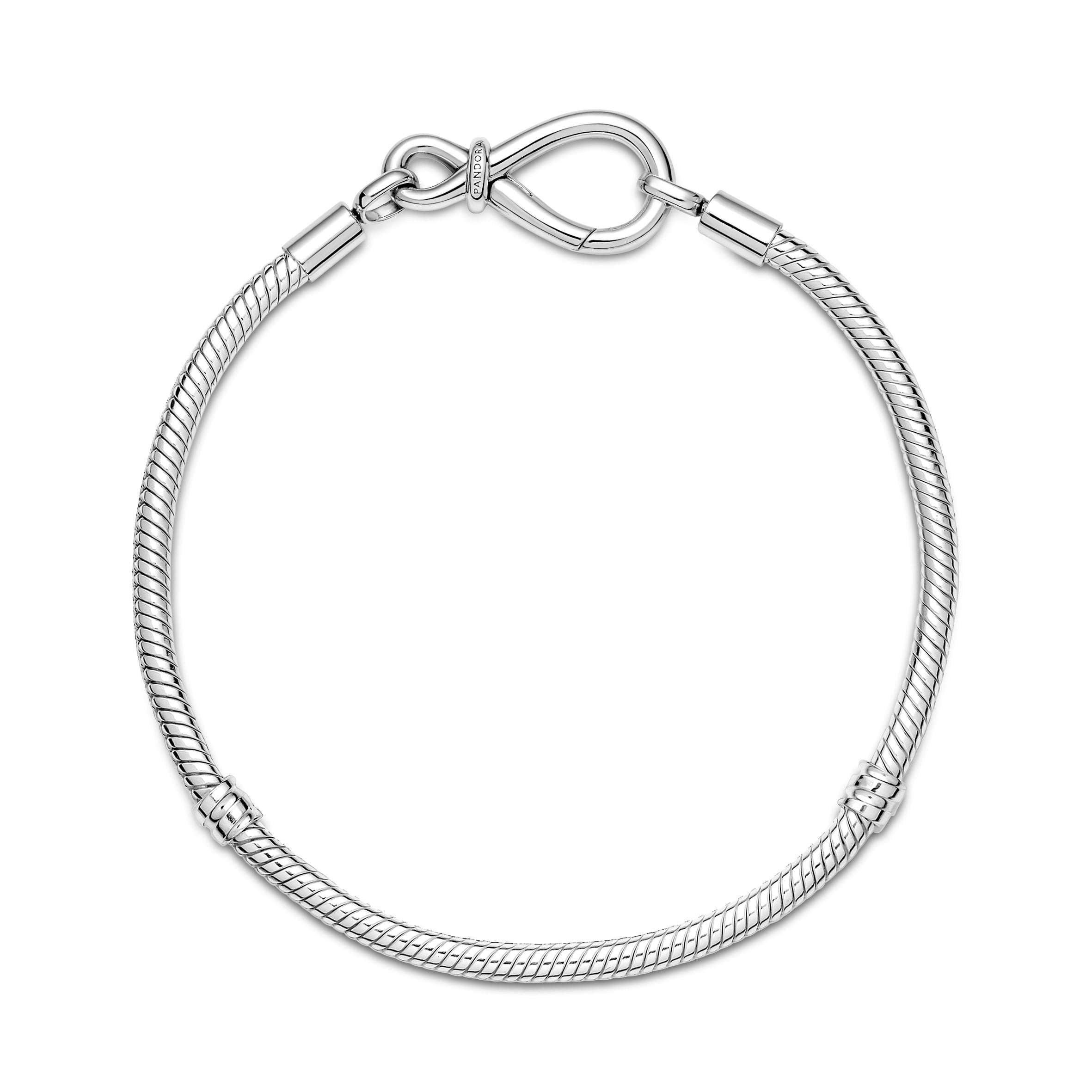 Snake Chain Sterling Silver Bracelet With Infinity Clasp