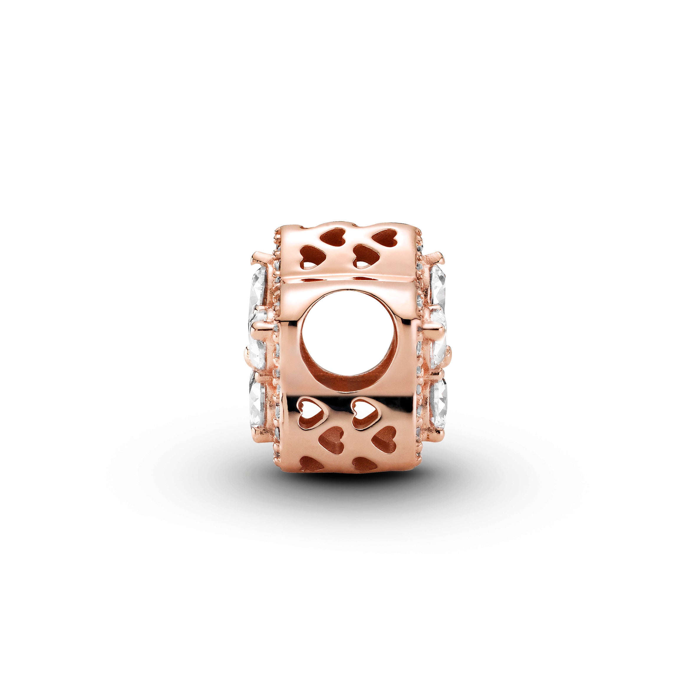 Snowflake 14K Rose Gold-Plated Charm With Clear Cubic Zirconia
