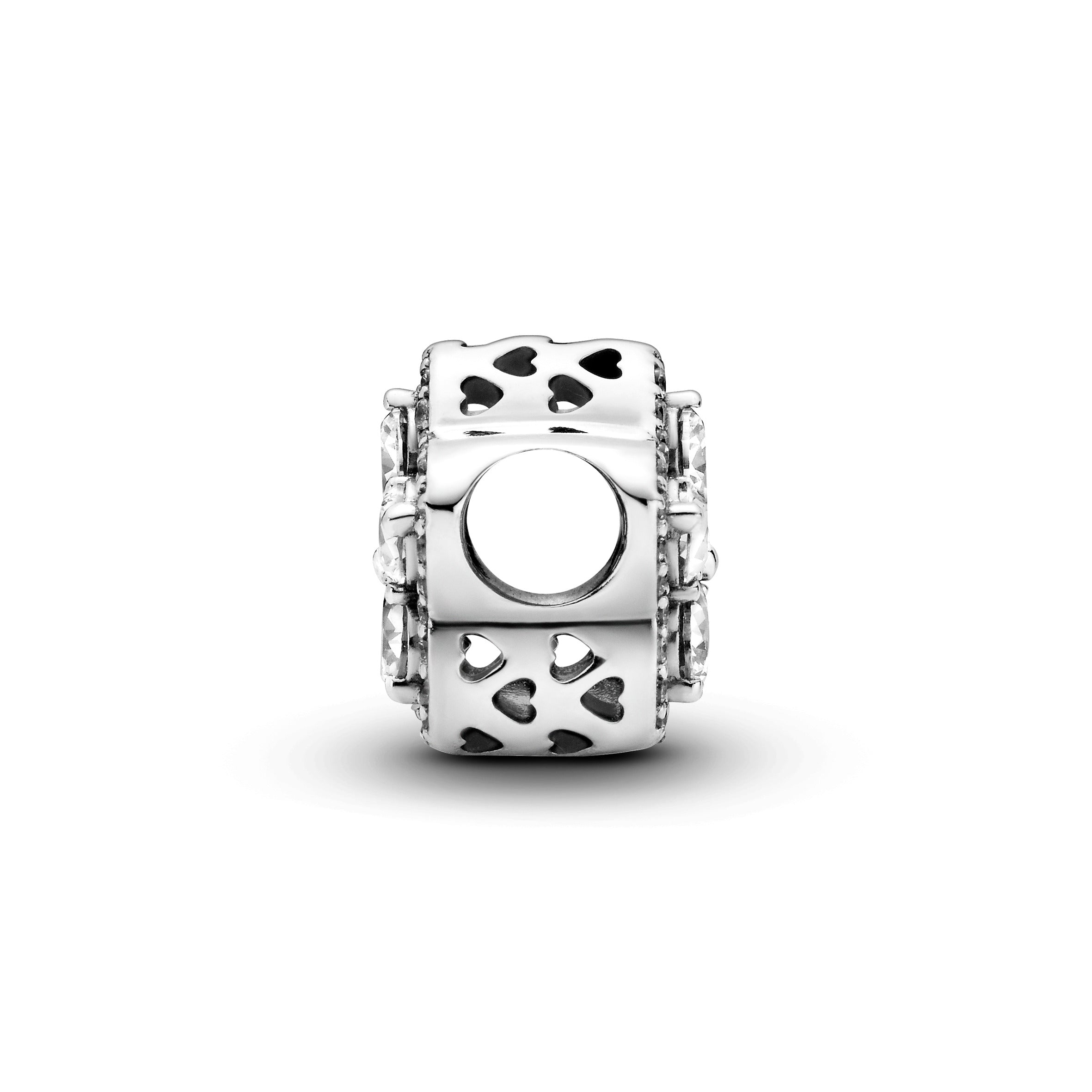 Snowflake Sterling Silver Charm With Clear Cubic Zirconia