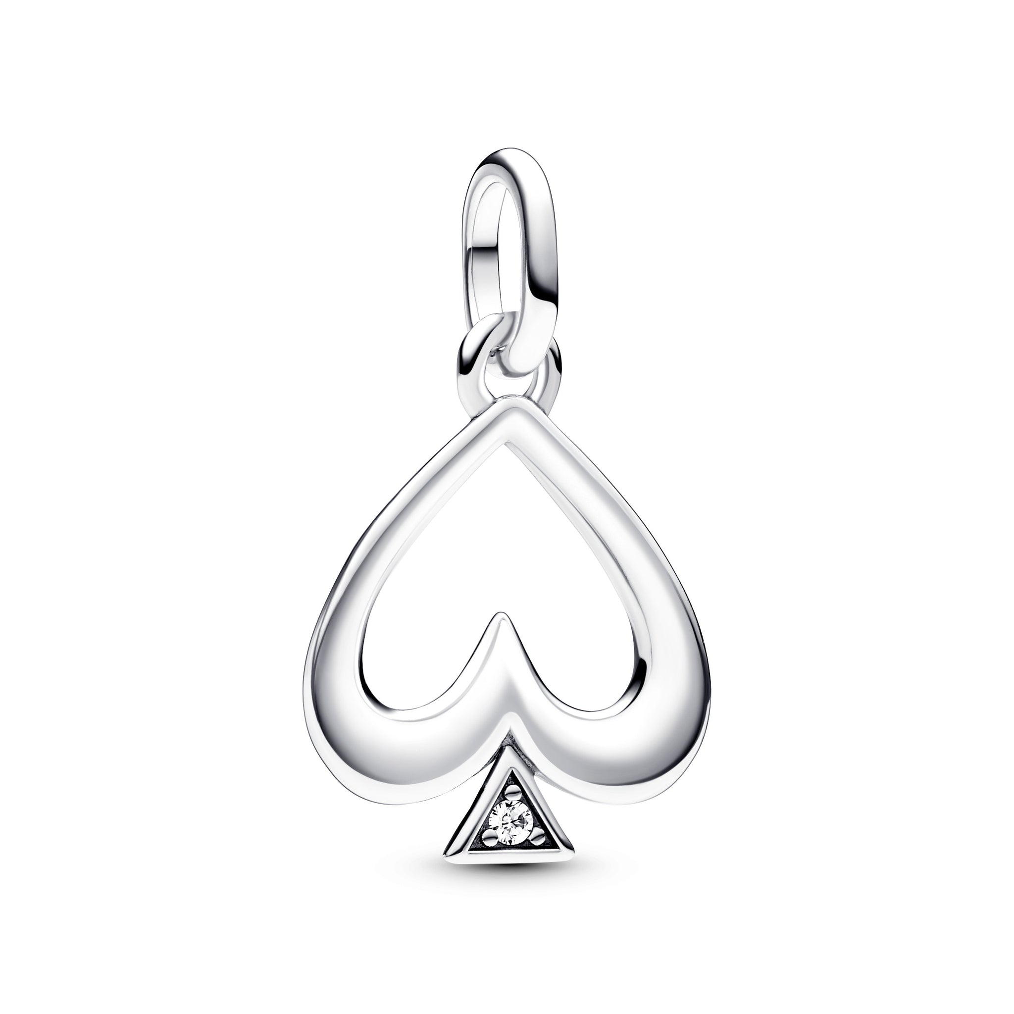 Spade Sterling Silver Medallion With Clear Cubic Zirconia