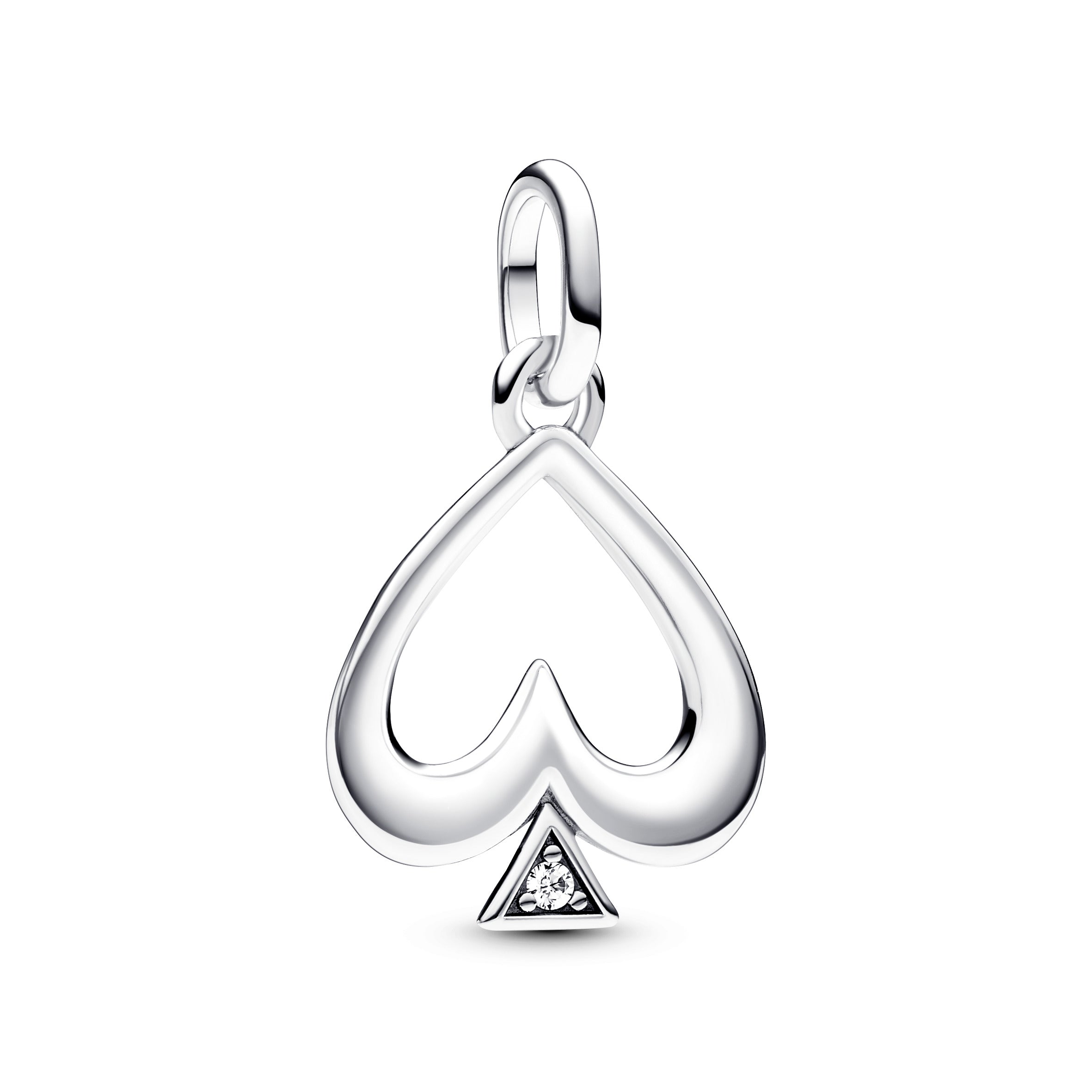Spade Sterling Silver Medallion With Clear Cubic Zirconia