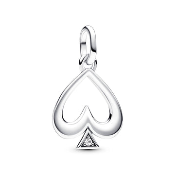 Spade Sterling Silver Medallion With Clear Cubic Zirconia
