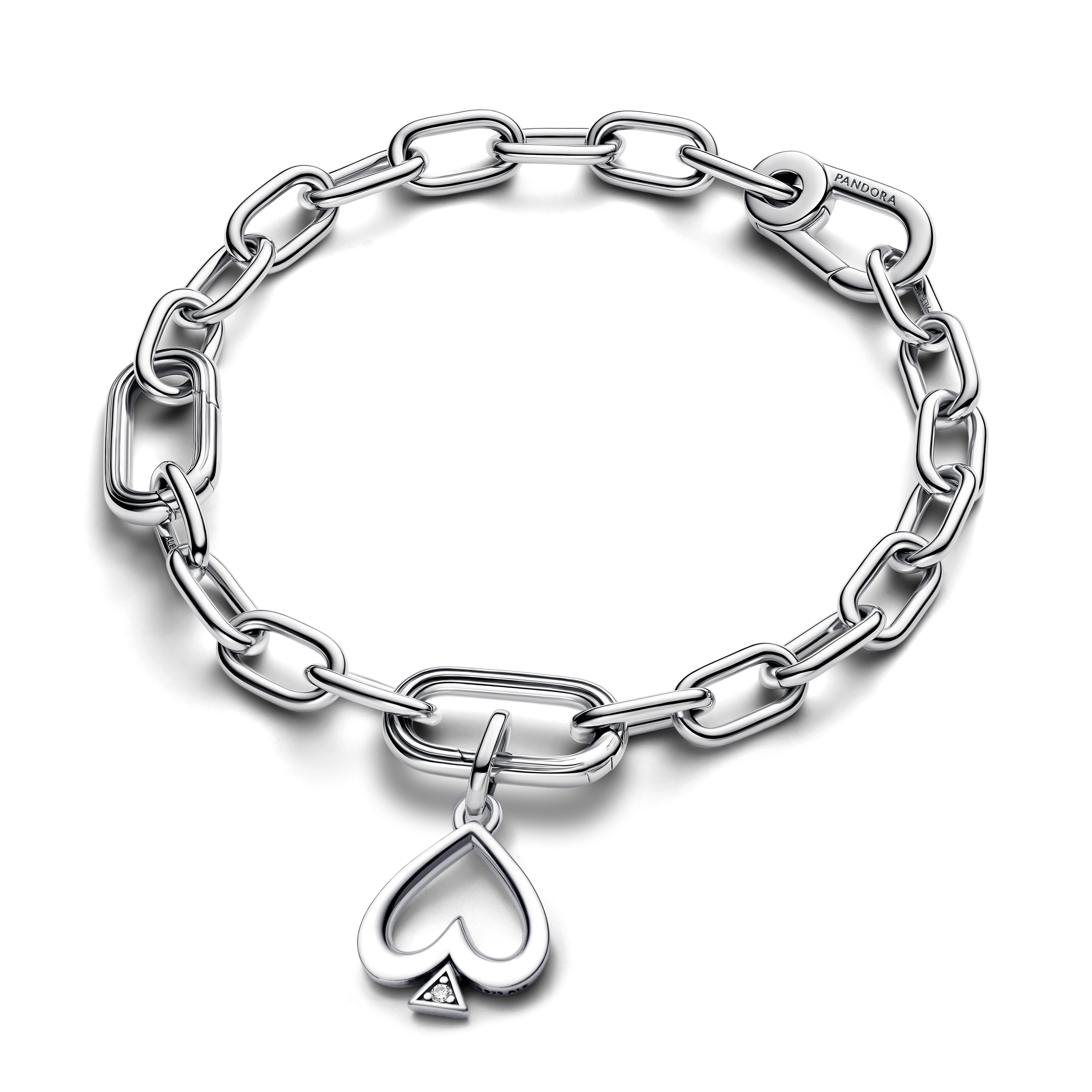 Spade Sterling Silver Medallion With Clear Cubic Zirconia