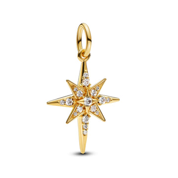Star 14K Gold-Plated Dangle With Clear Cubic Zirconia