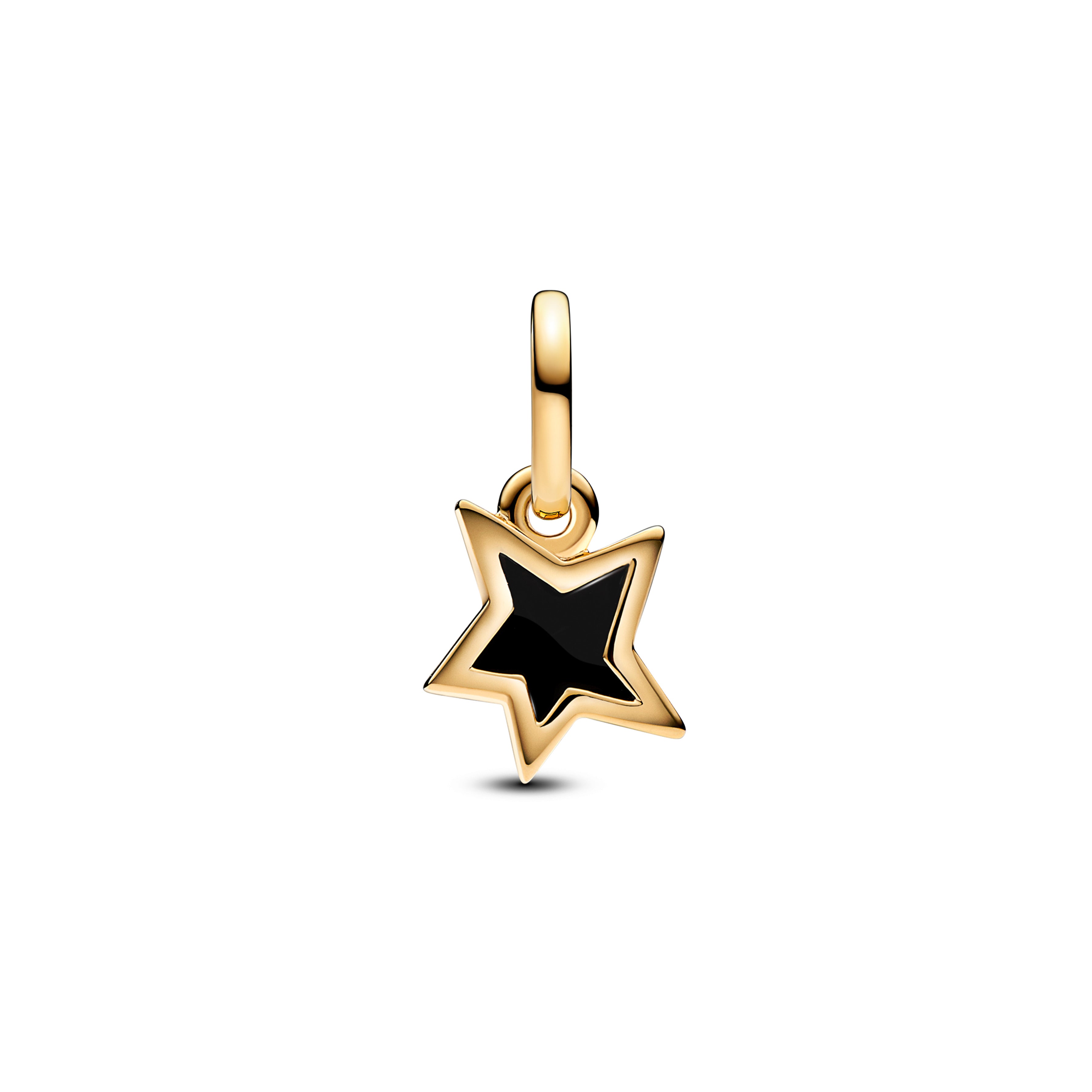 Star 14K Gold-Plated Mini Dangle With Black Enamel