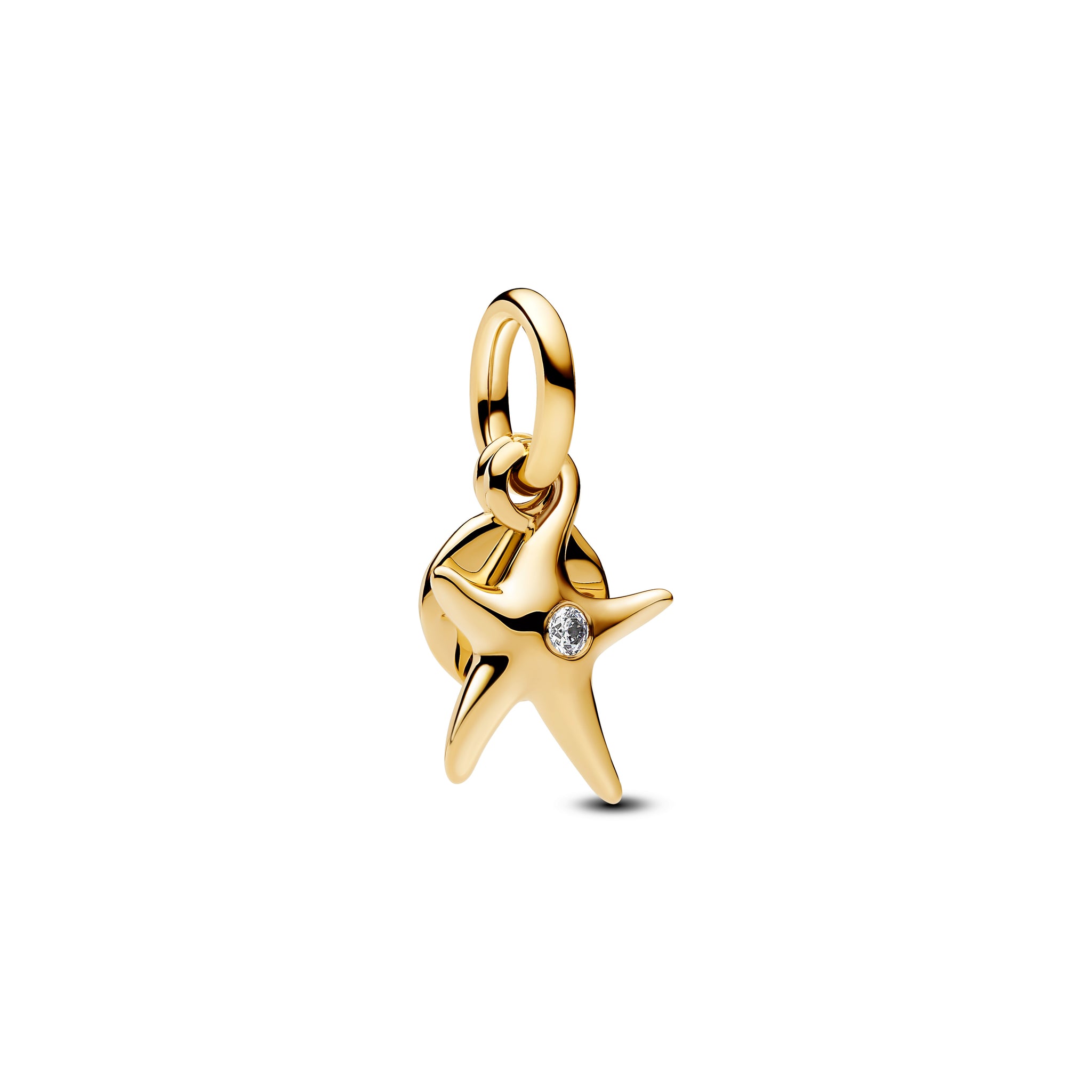 Starfish 14K Gold-Plated Double Dangle With Clear Cubic Zirconia