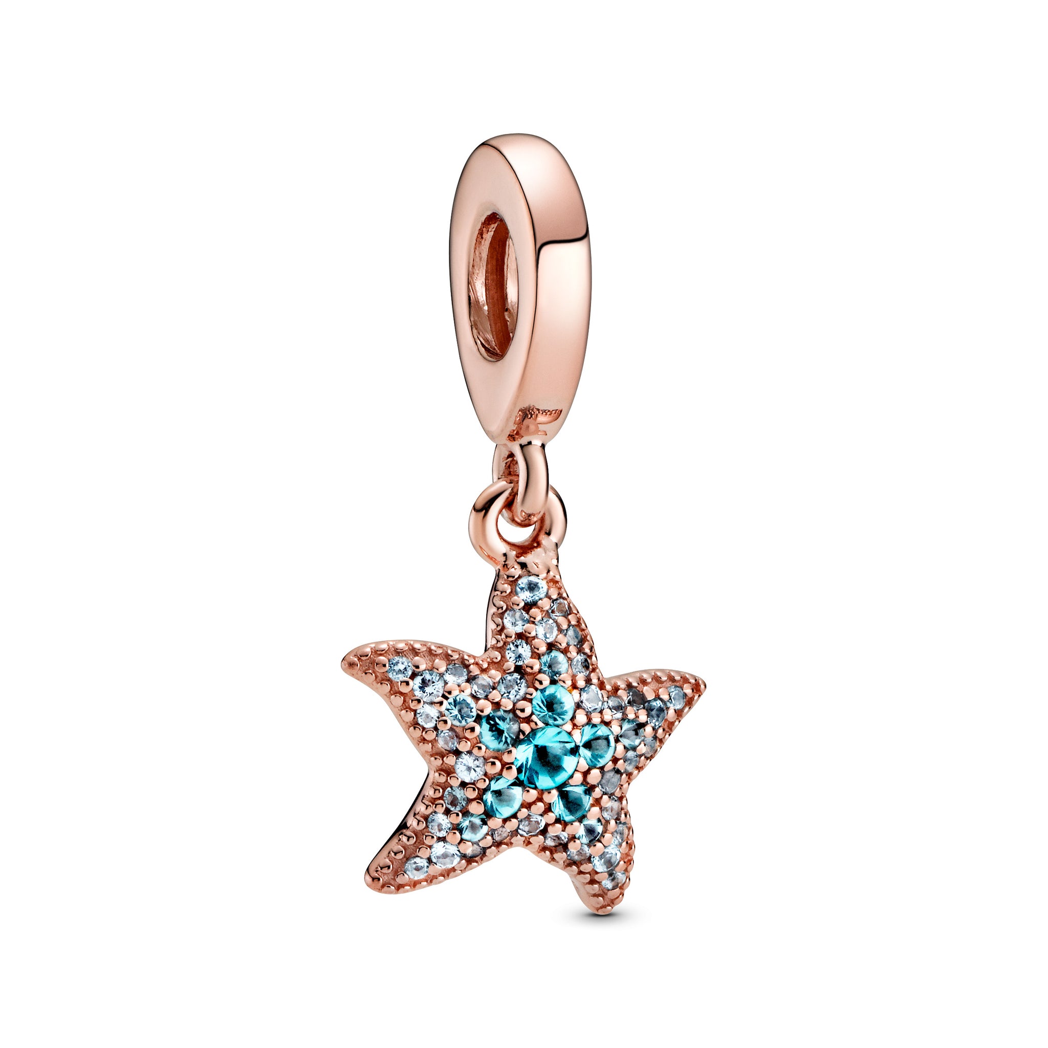 Starfish 14K Rose Gold-Plated Dangle With Icy Blue And Ice Green Crystal