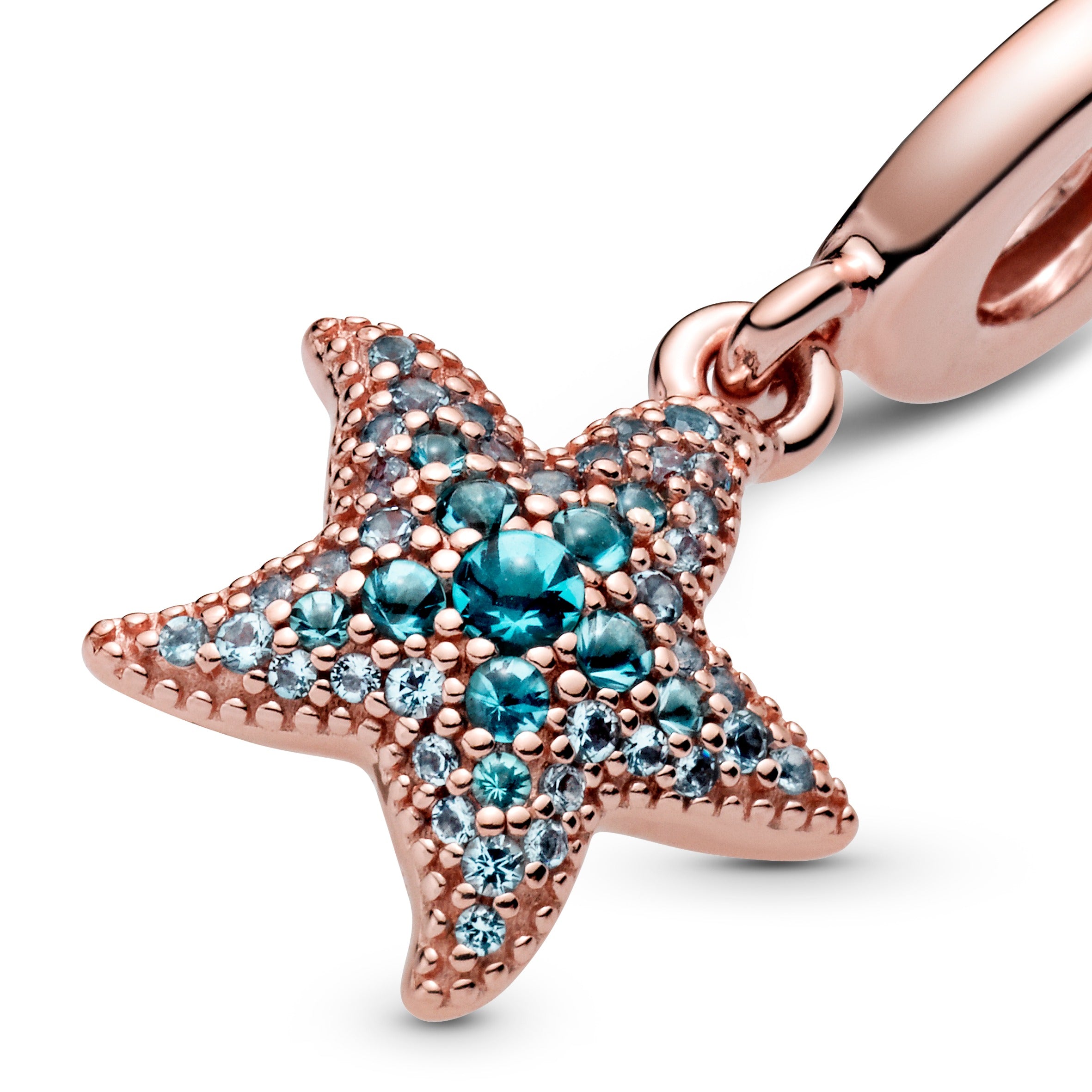 Starfish 14K Rose Gold-Plated Dangle With Icy Blue And Ice Green Crystal