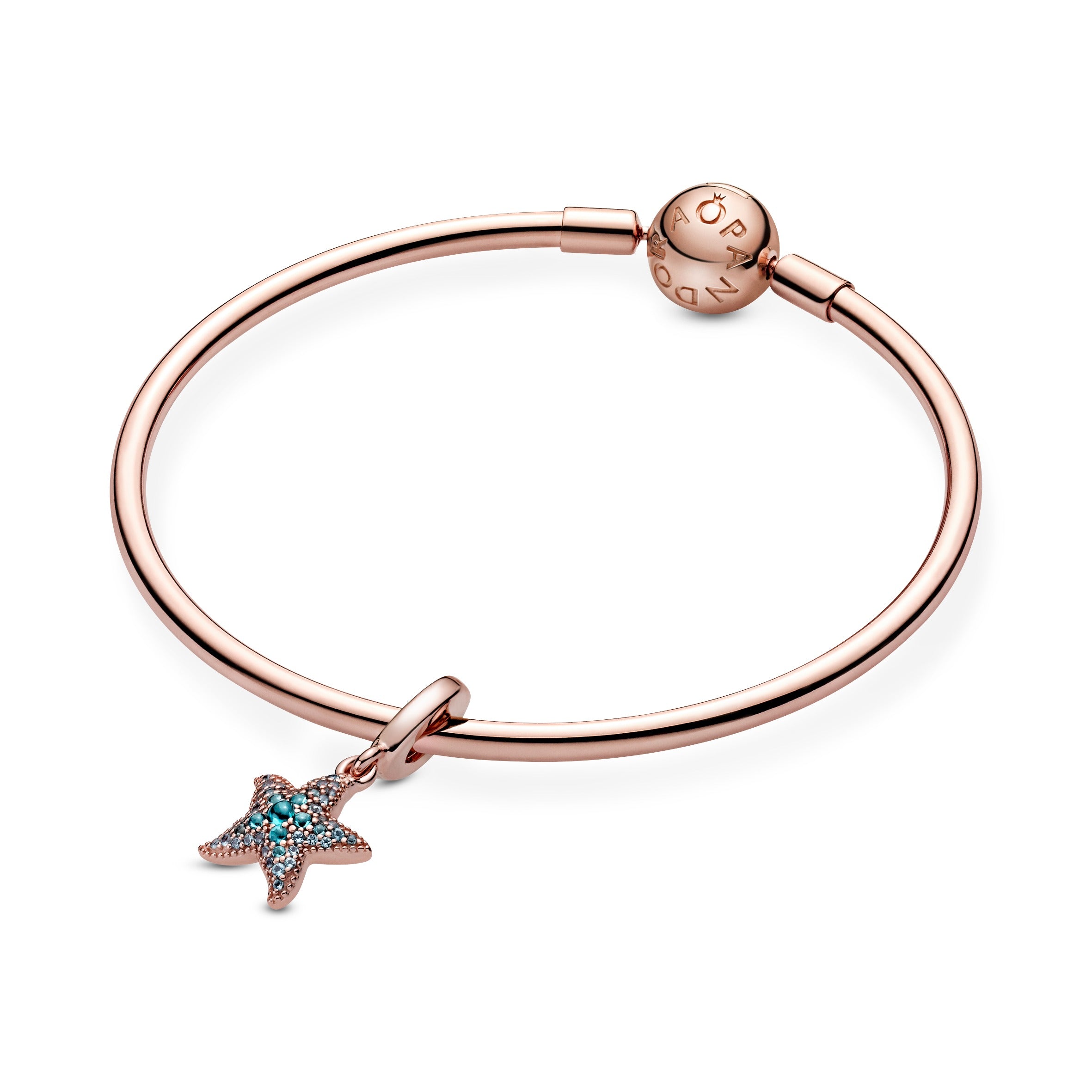 Starfish 14K Rose Gold-Plated Dangle With Icy Blue And Ice Green Crystal