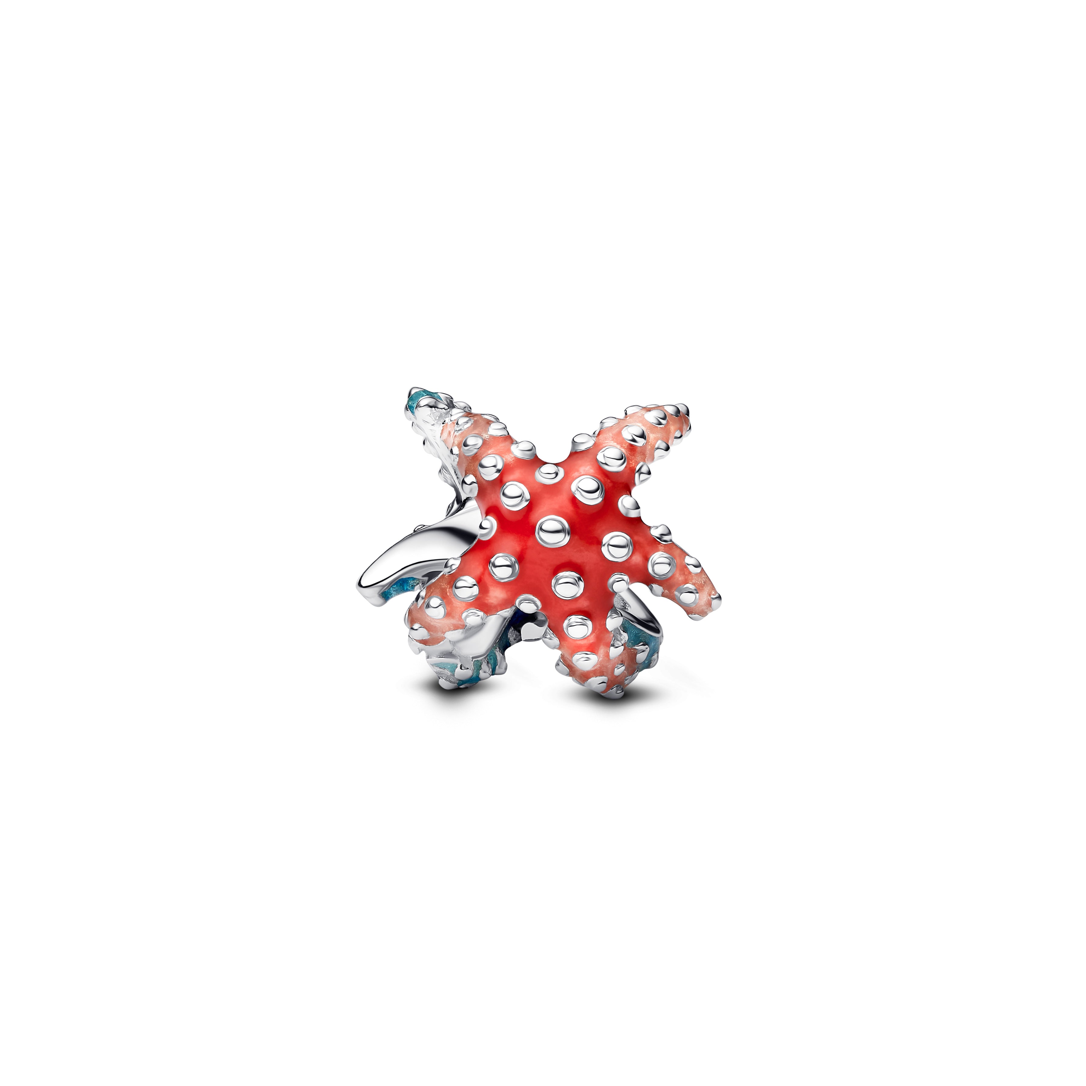 Starfish Sterling Silver Charm With Shaded Blue And Pink Enamel