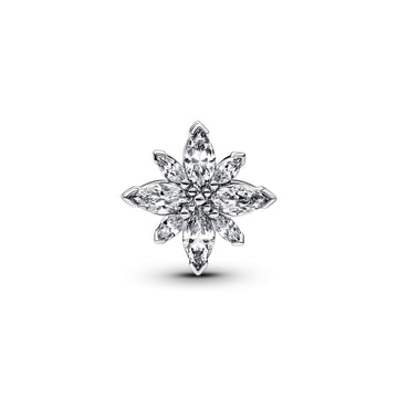 Star Sterling Silver Charm With Clear Cubic Zirconia