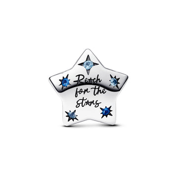 Star Sterling Silver Charm With Stellar Blue And Icy Blue Crystal