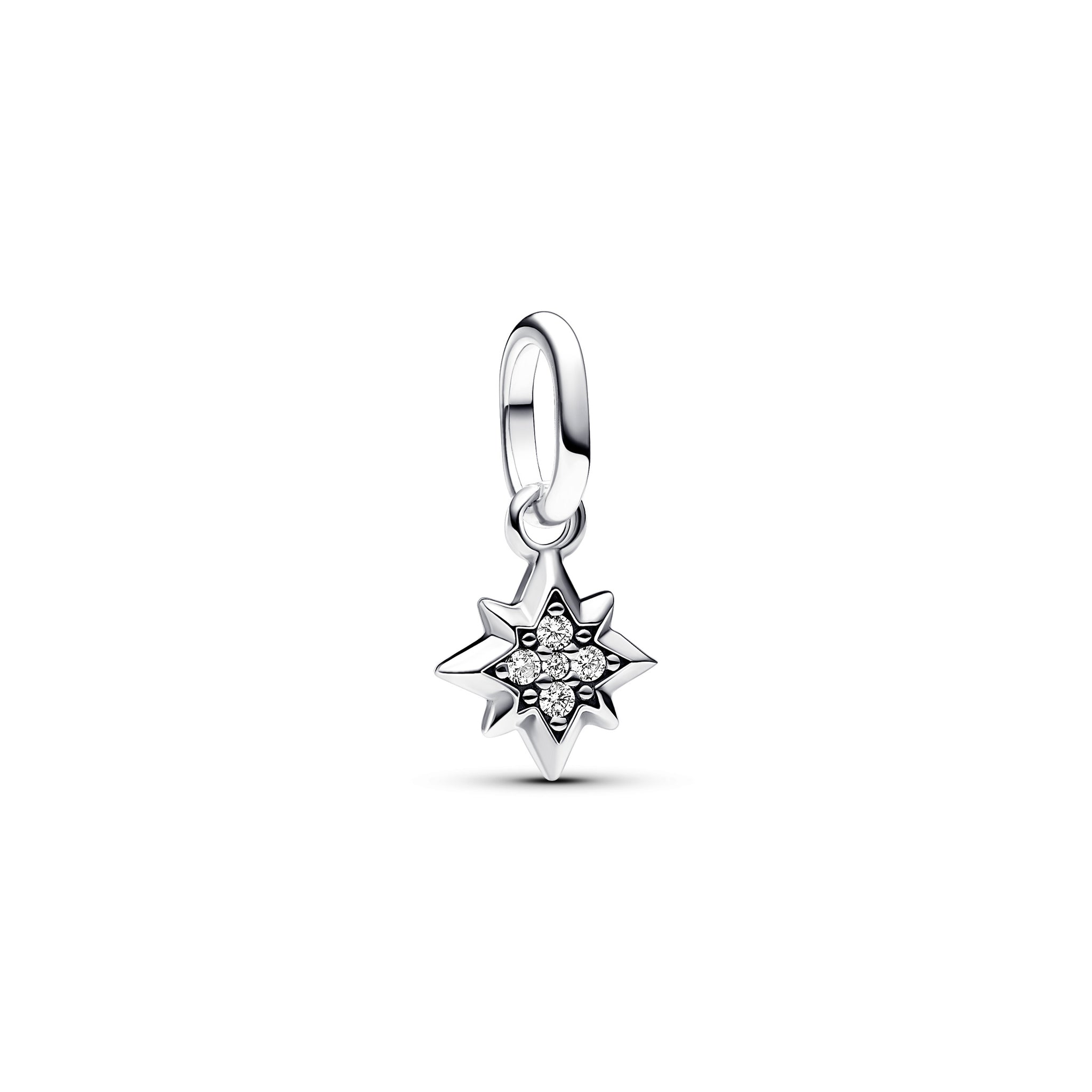 Star Sterling Silver Mini Dangle With Clear Cubic Zirconia
