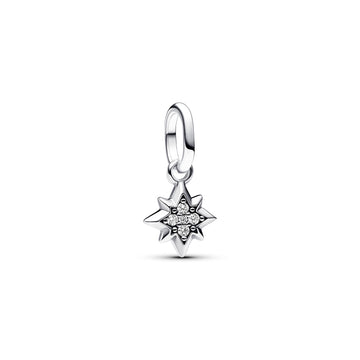 Star Sterling Silver Mini Dangle With Clear Cubic Zirconia