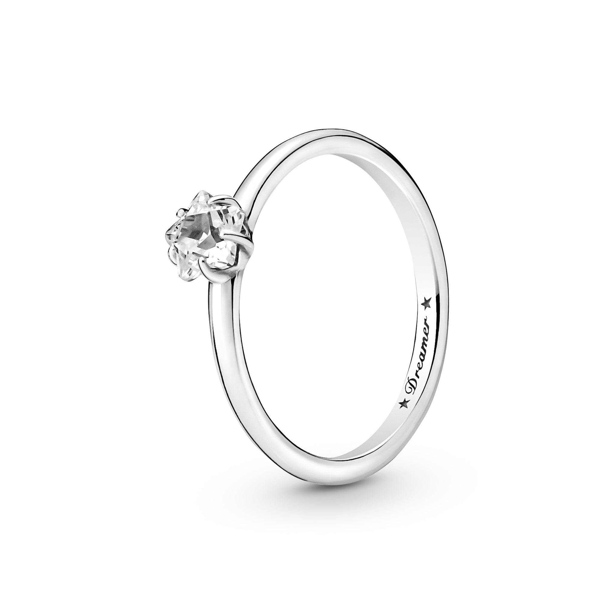 Star Sterling Silver Ring With Clear Cubic Zirconia