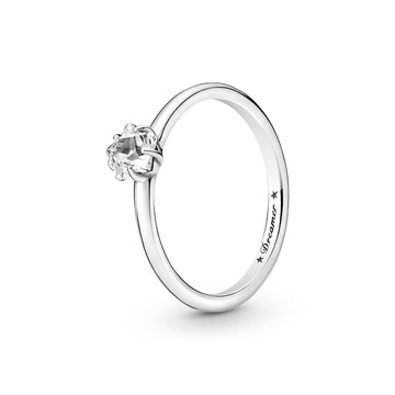 Star Sterling Silver Ring With Clear Cubic Zirconia
