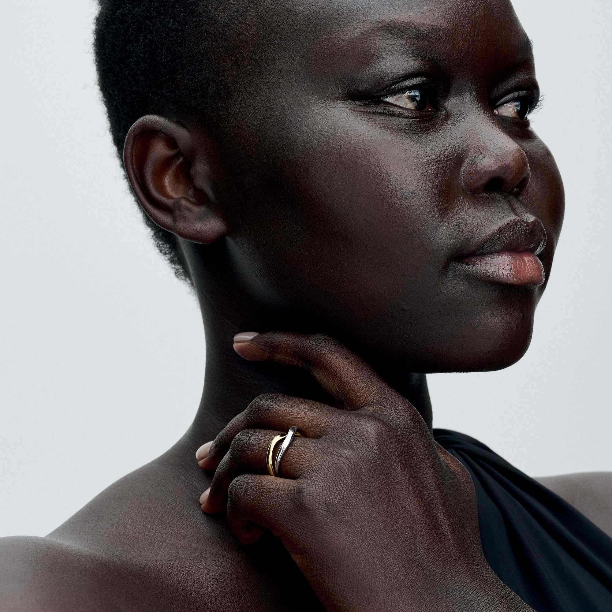 Sterling Silver And 14K Gold-Plated Entwined Rings